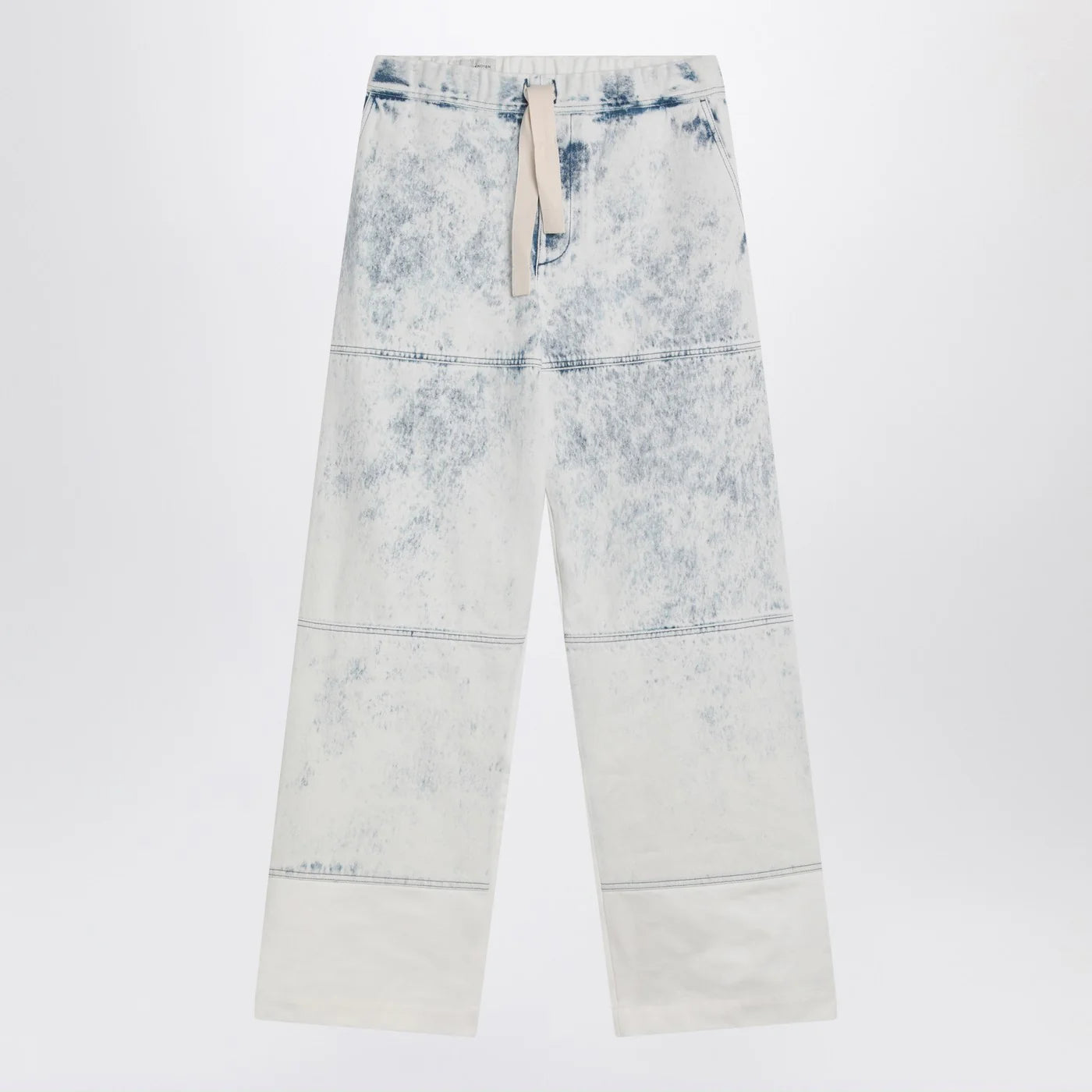 Dries Van Noten Light blue jeans with drawstring