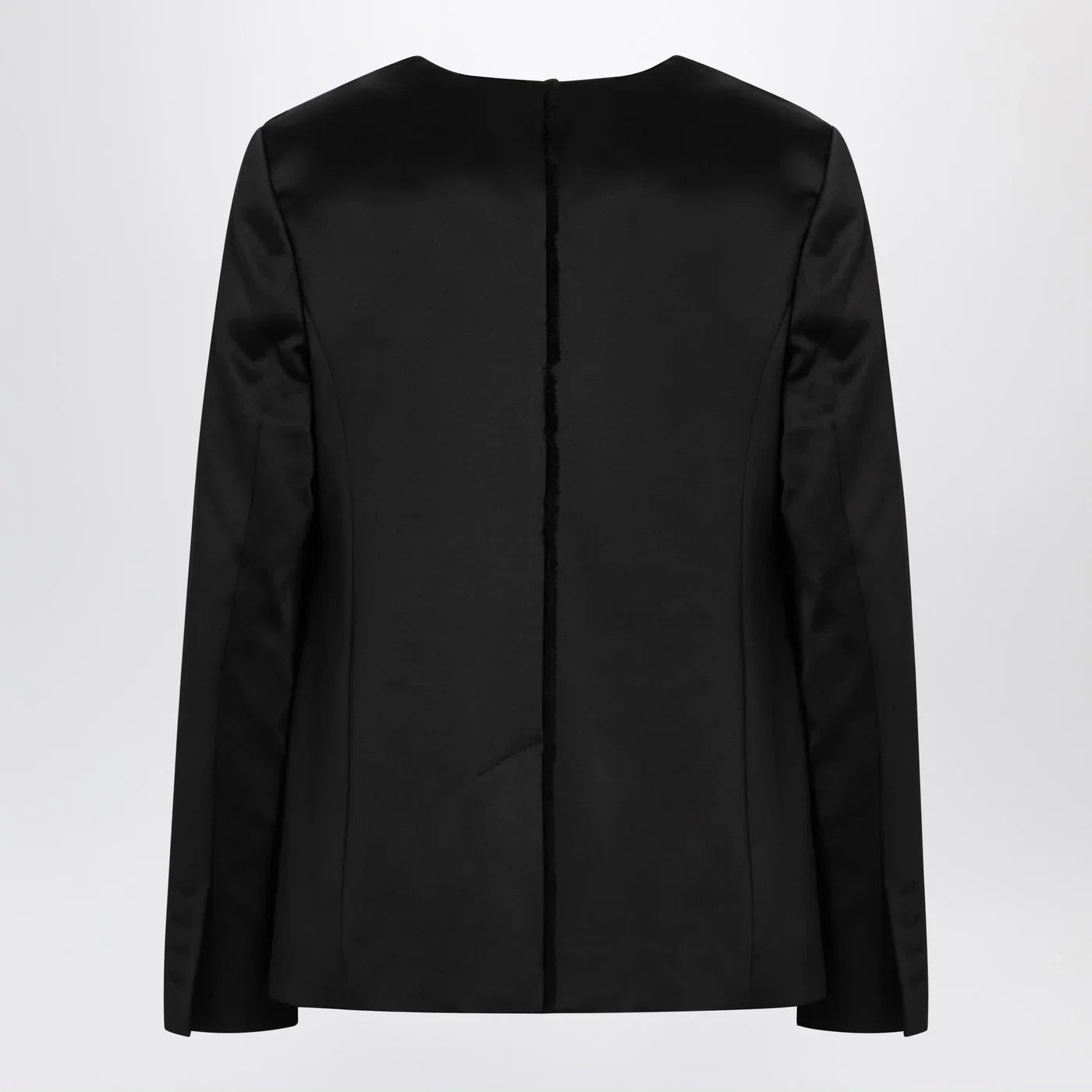 the garment Black single breasted cotton blend jacket