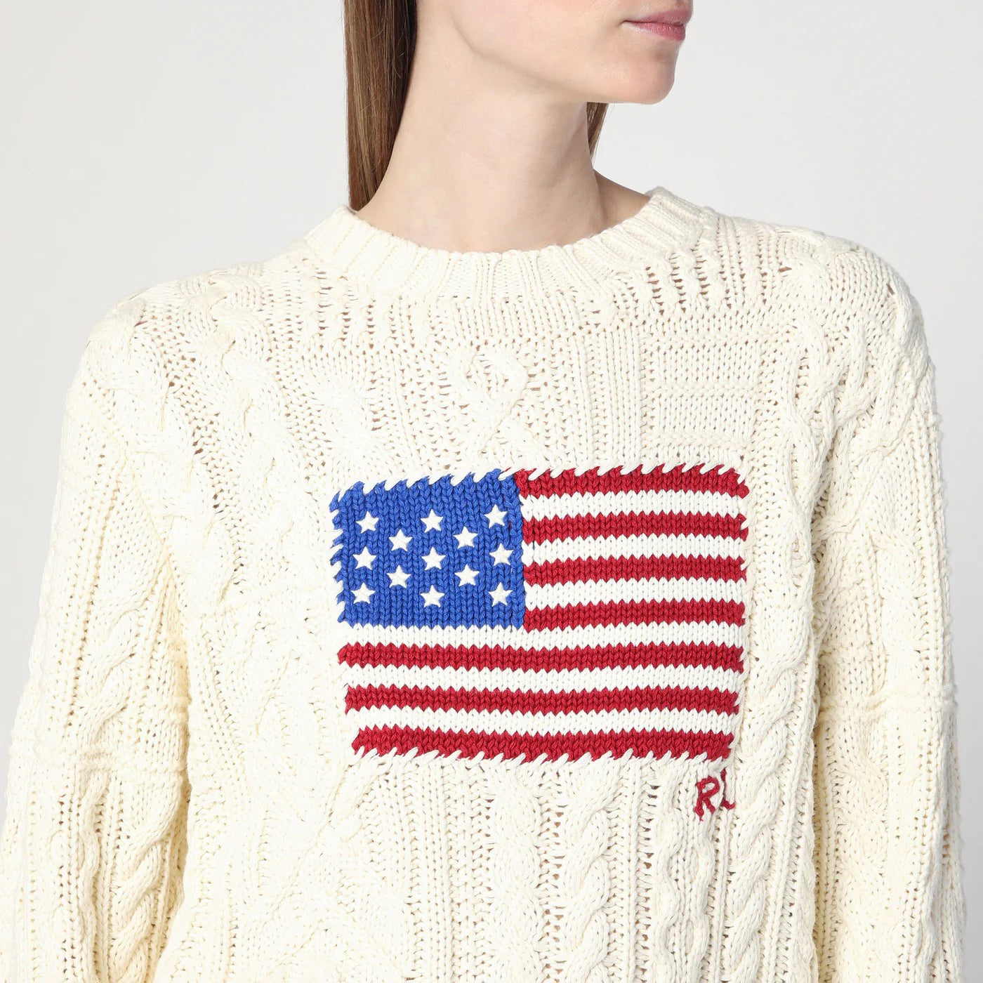 Polo Ralph Lauren Cream-colored sweater with flag detail