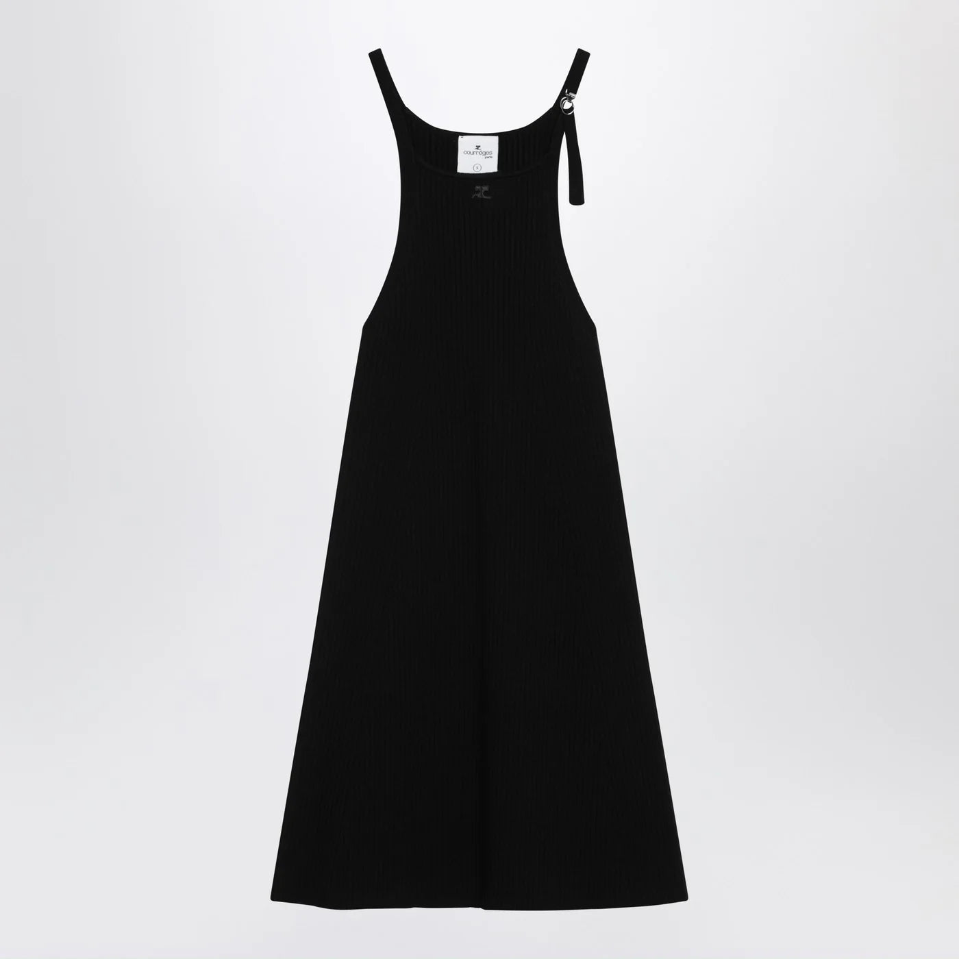 Courreges Courrèges Black ribbed mini dress