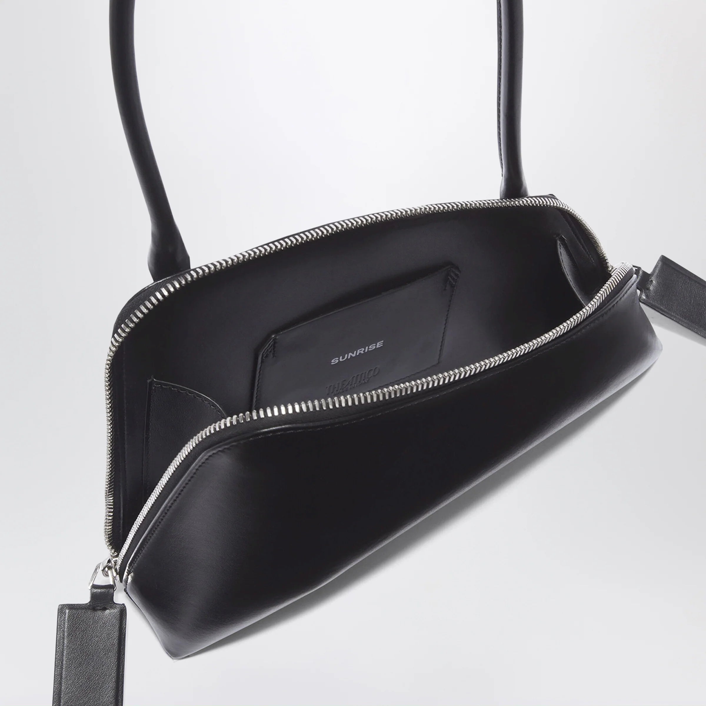 The Attico Sunrise bag black in leather