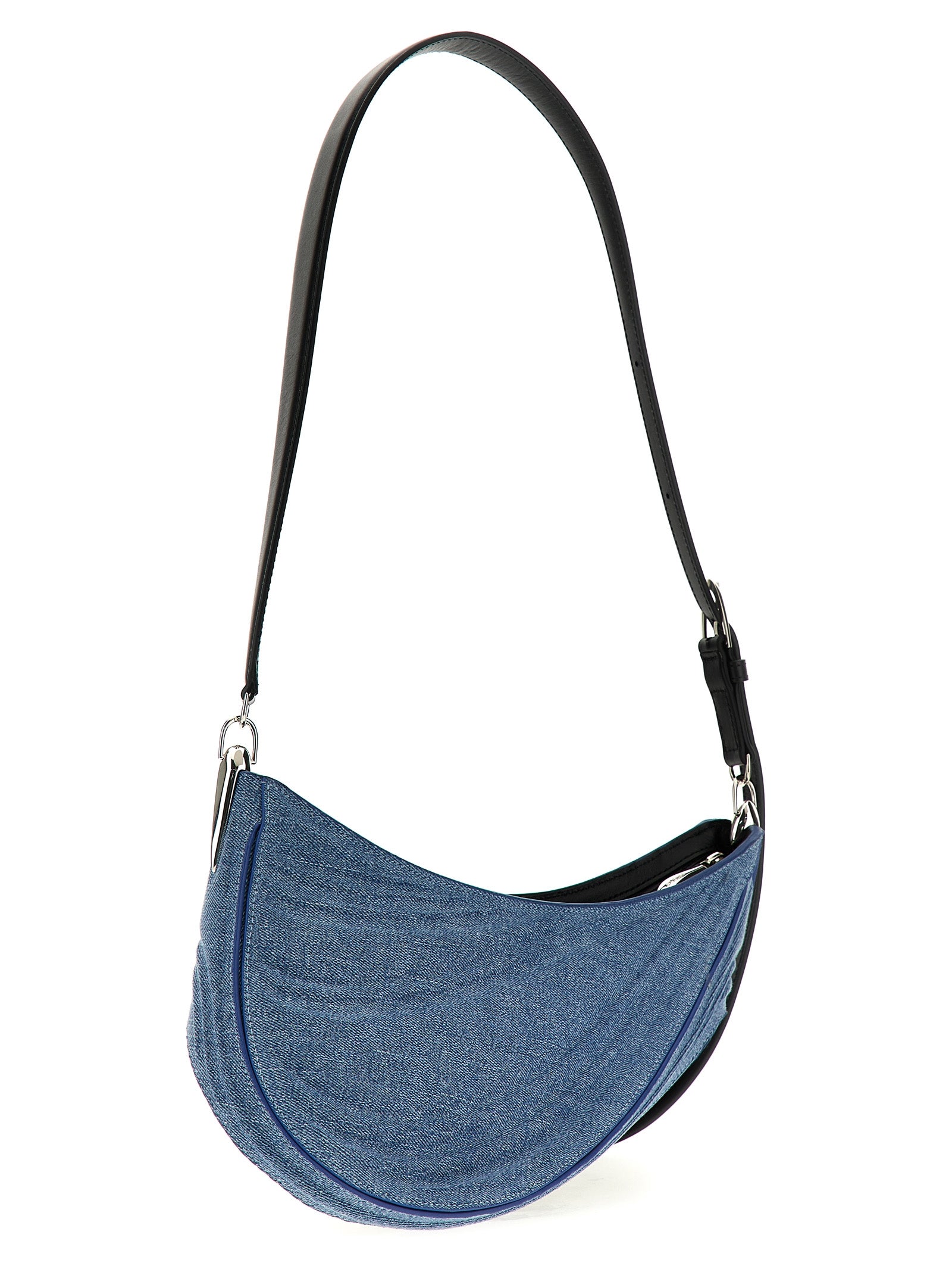 Mugler Medium Denim Spiral Curve 01 Shoulder Bag