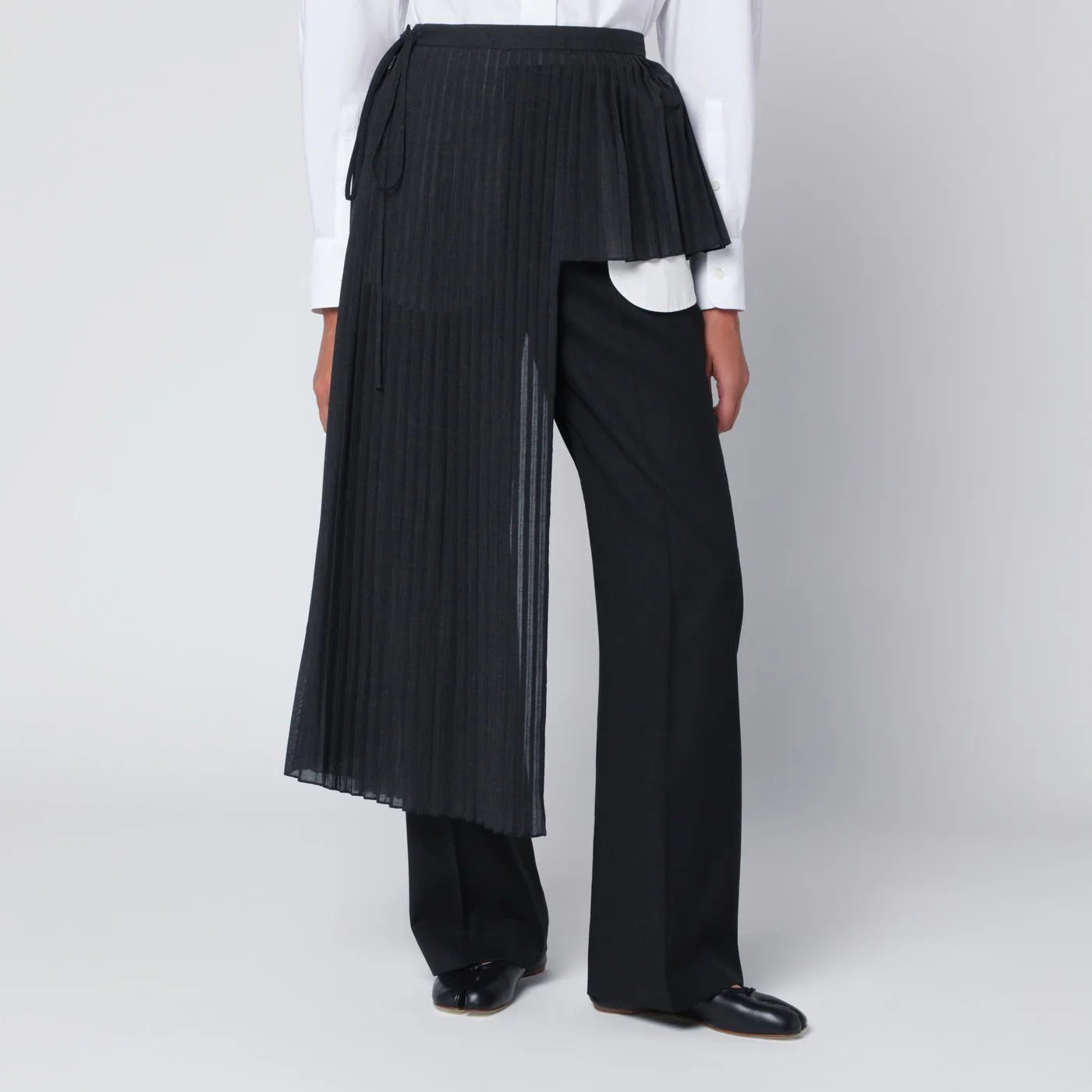 MKDT Studio Gray Avery-Atelier pleated half-skirt