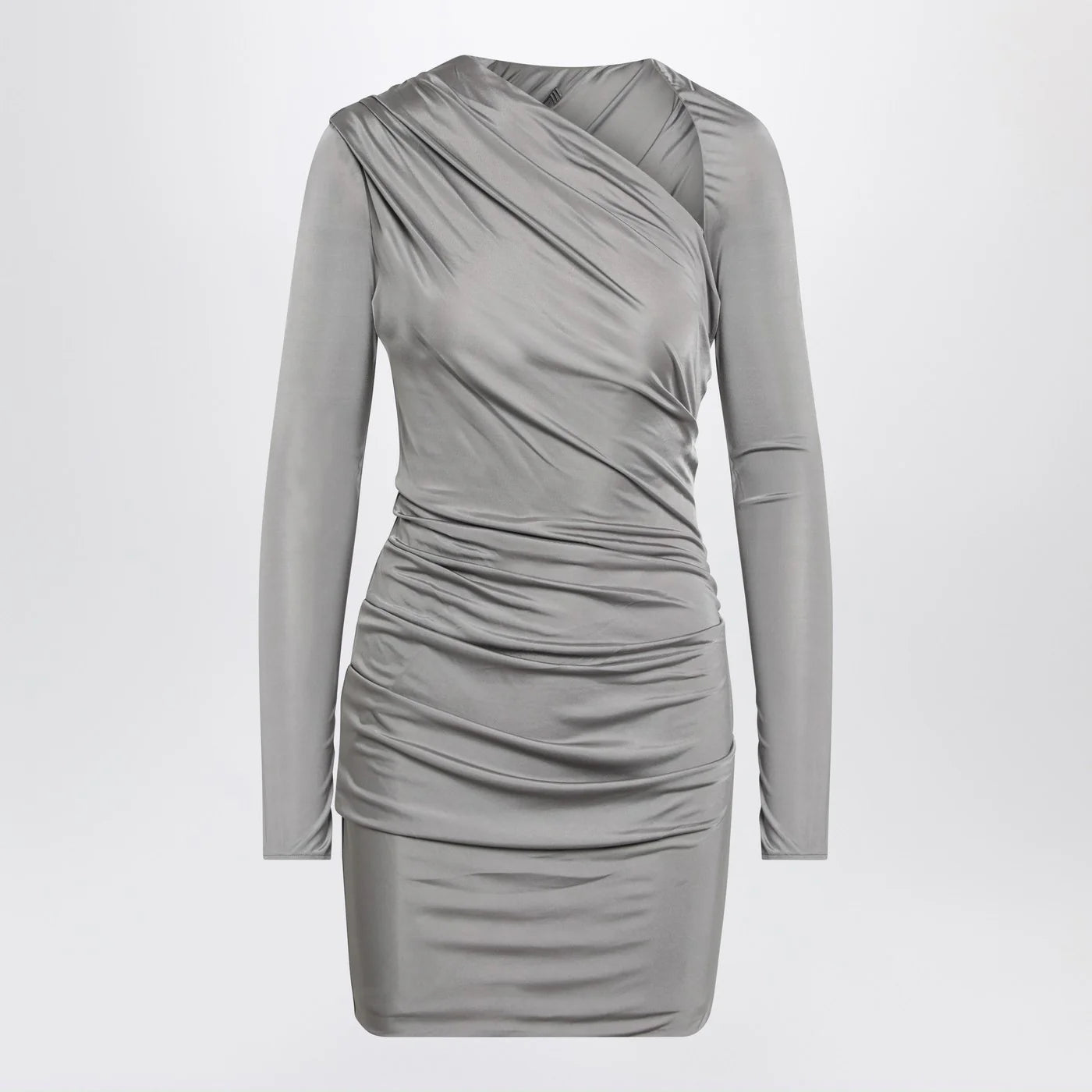 The Attico Draped grey mini dress