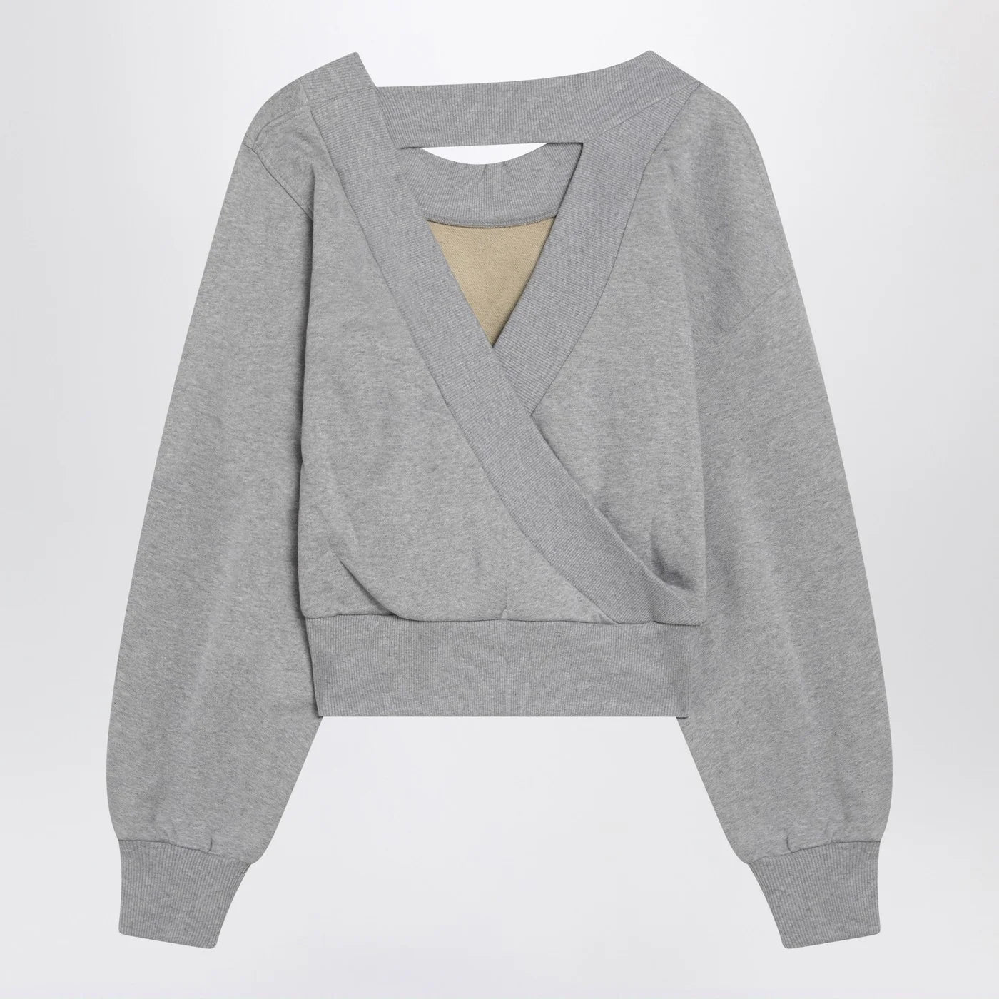 The Attico Gray mélange/beige sweatshirt with cut out