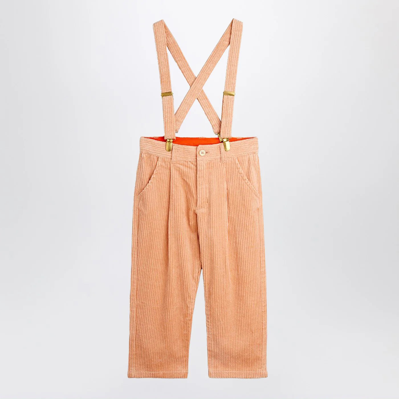 Mini Rodini Pink corduroy trousers with suspenders