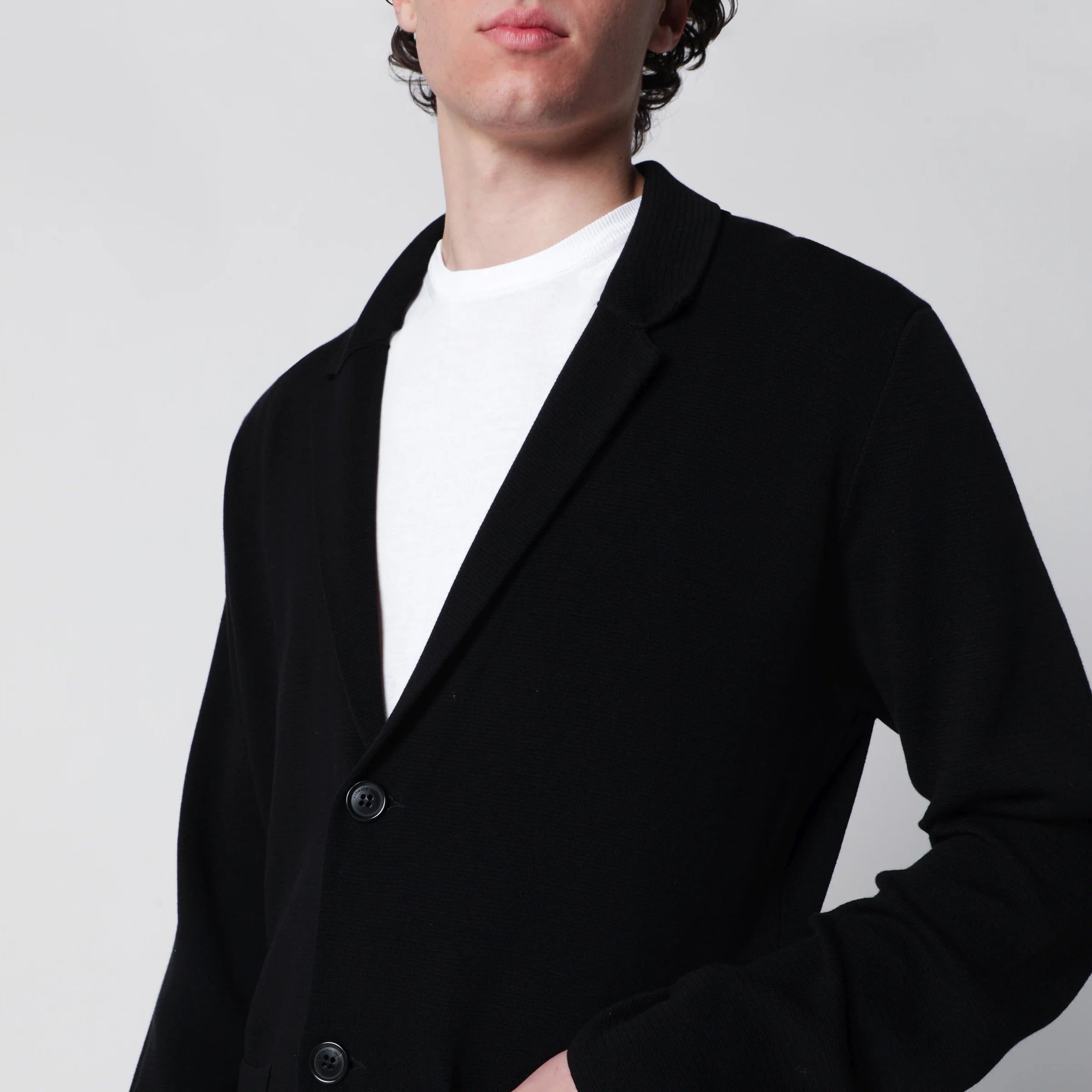 Roberto Collina Black cotton cardigan jacket