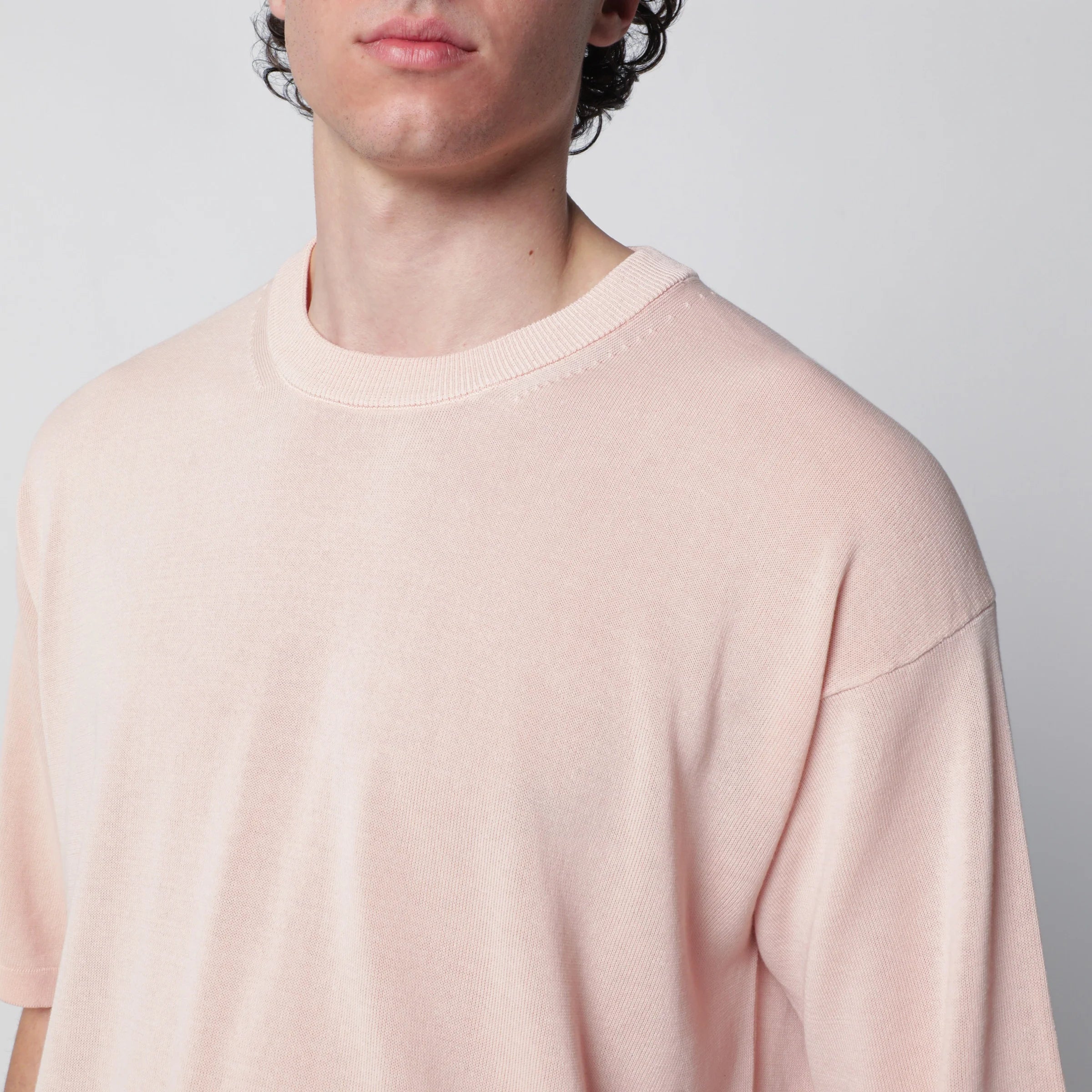 Roberto Collina Pink cotton knit T-shirt