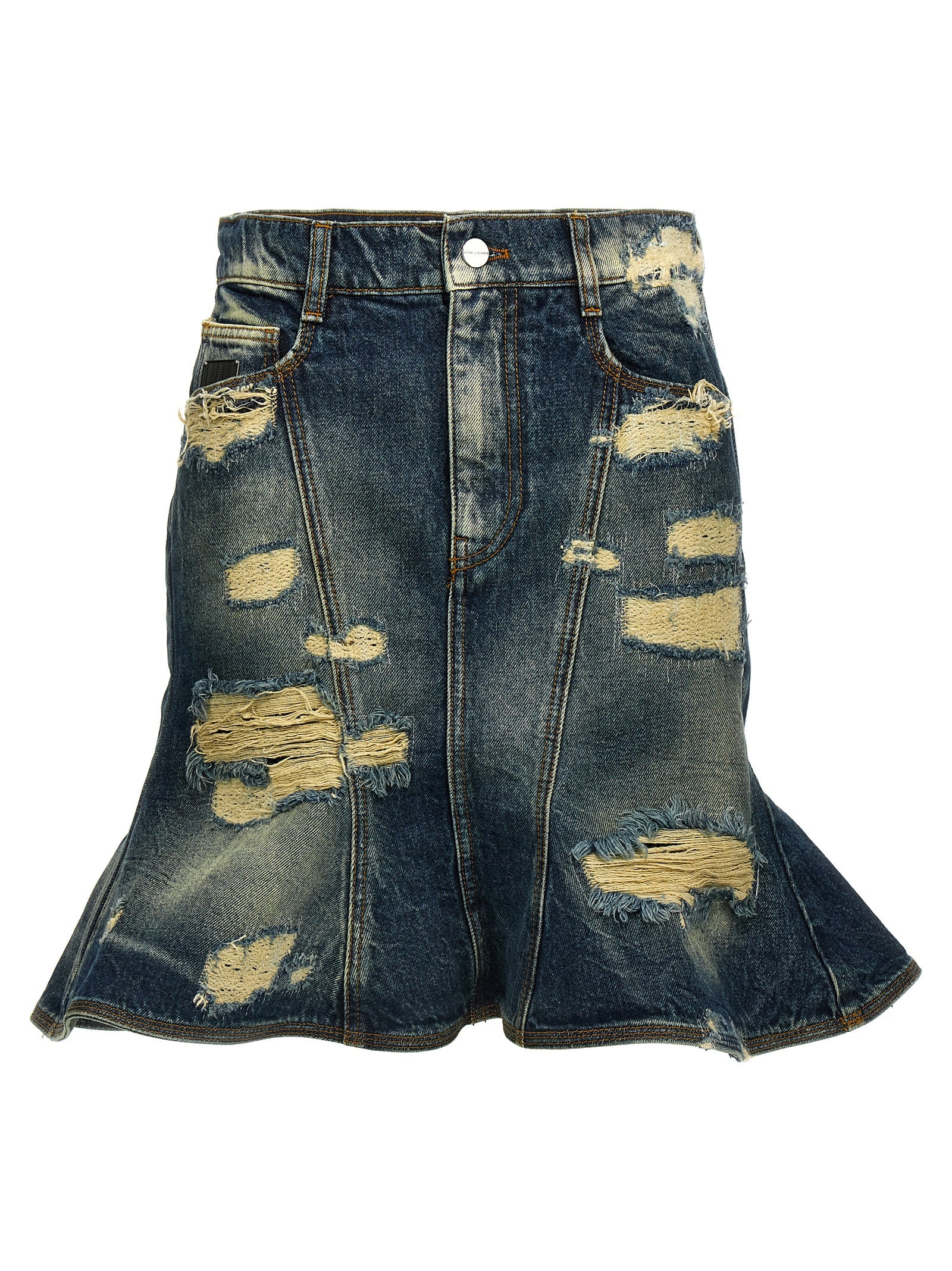 Marc Jacobs The Rip And Repair Straight Jean Skirt