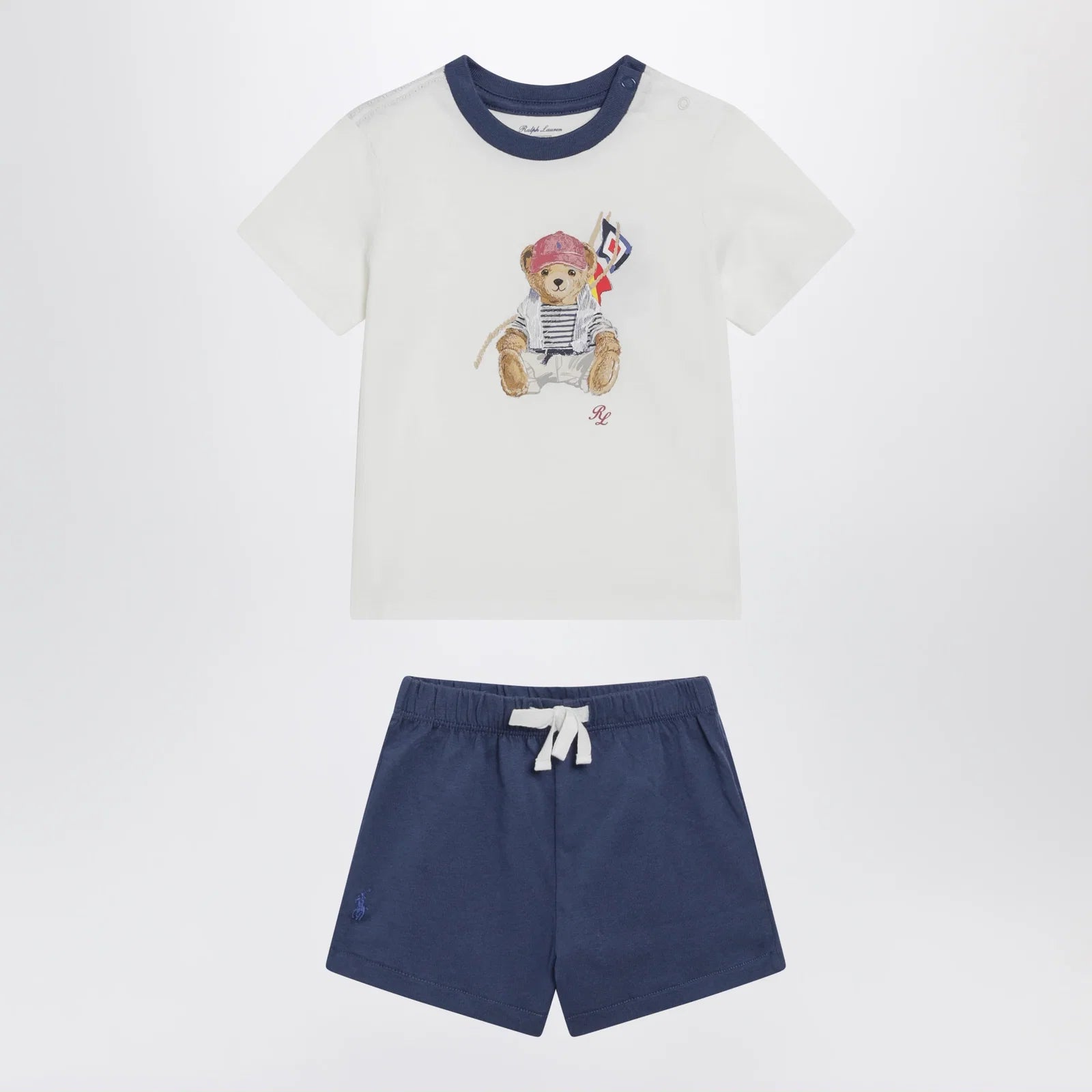 Polo Ralph Lauren White/blue Polo Bear two-piece set
