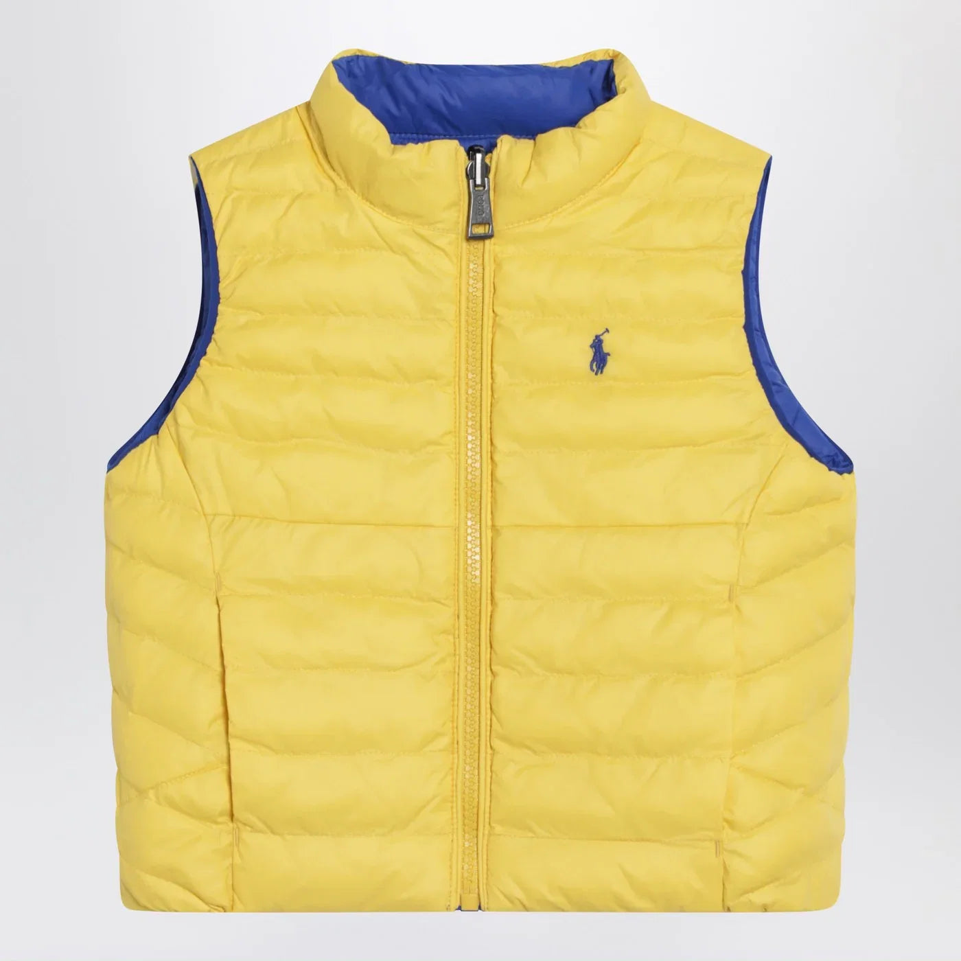 Polo Ralph Lauren Reversible padded vest in sapphire blue/yellow