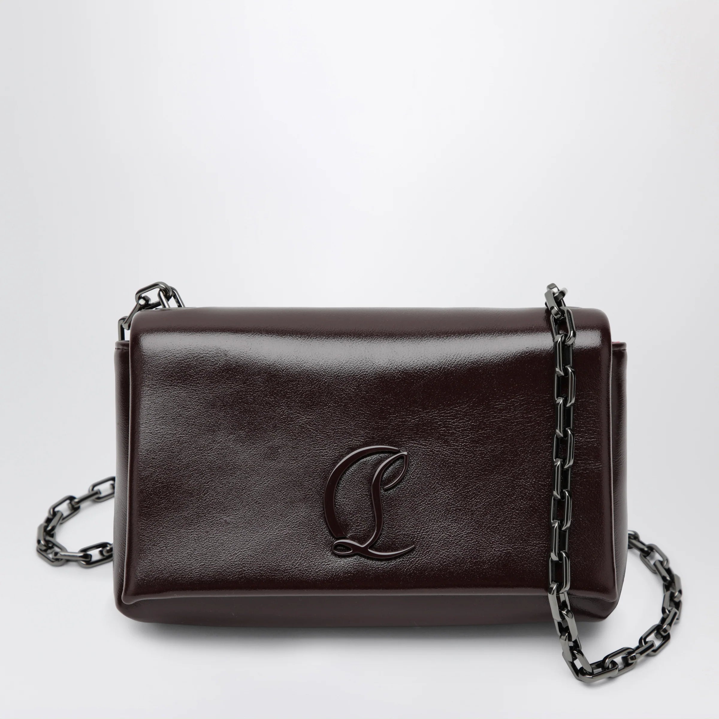 Christian Louboutin Loubi 54 large flap shoulder bag Burgundy