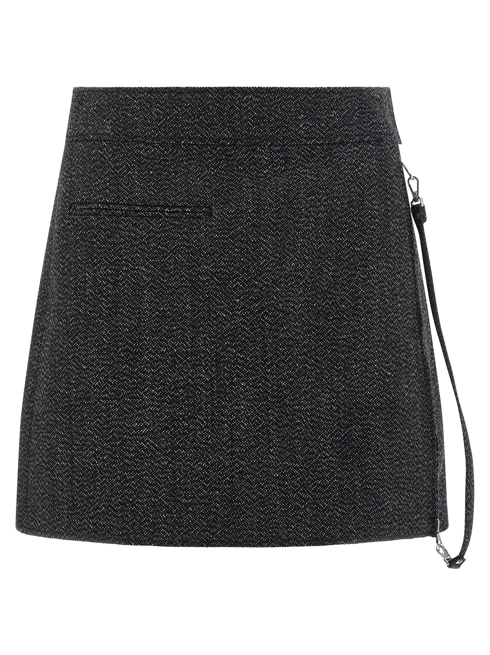 Courreges Zipped Caviar Mini Skirt