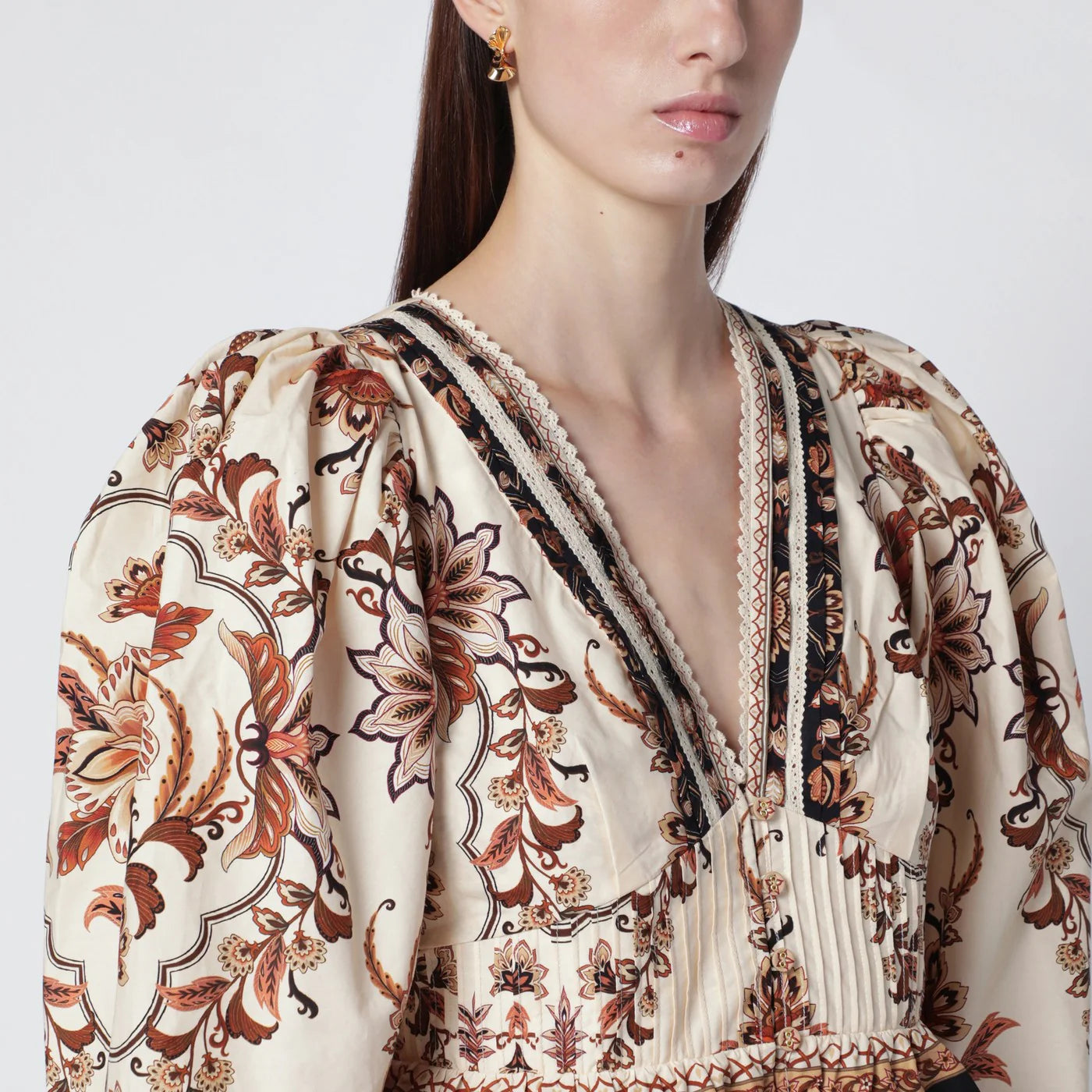 FARM Rio Sand “Majestic Garden Lace” blouse
