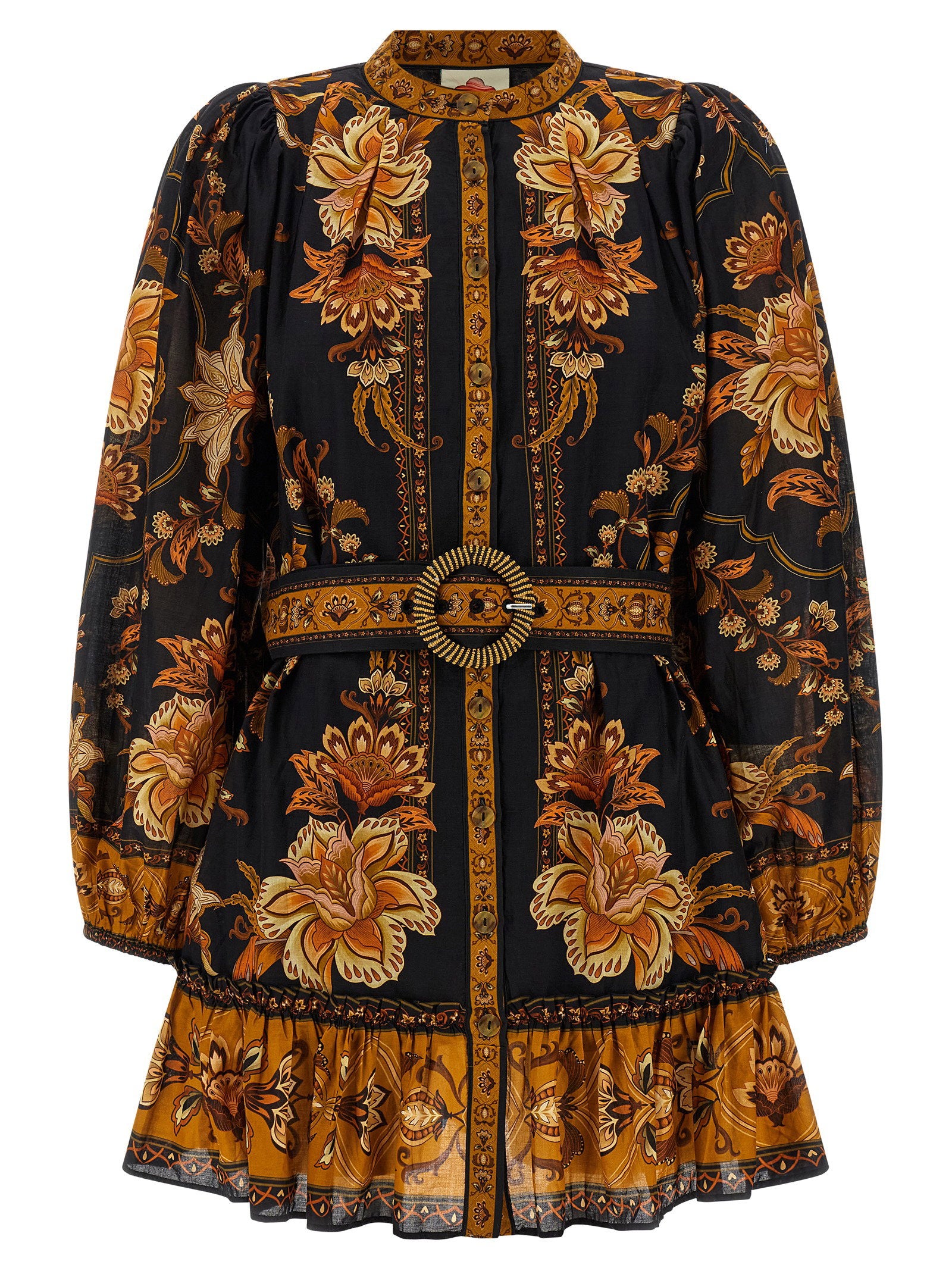 Farm Rio Majestic Garden Black Dress