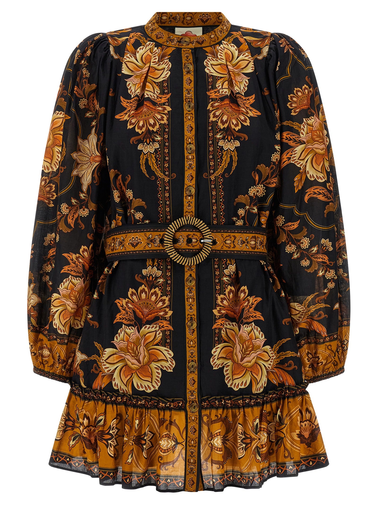 Farm Rio Majestic Garden Black Dress