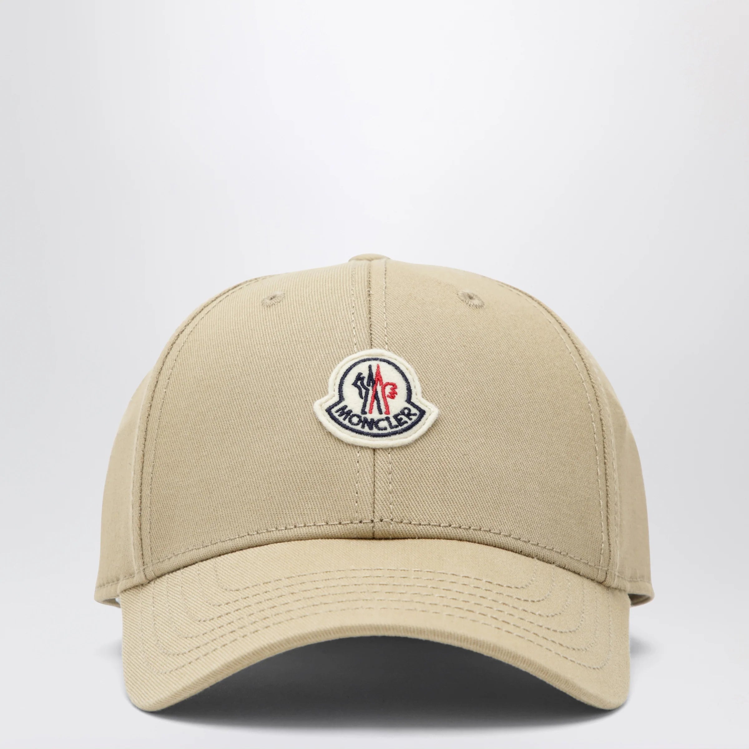 Moncler Beige baseball cap with logo patch