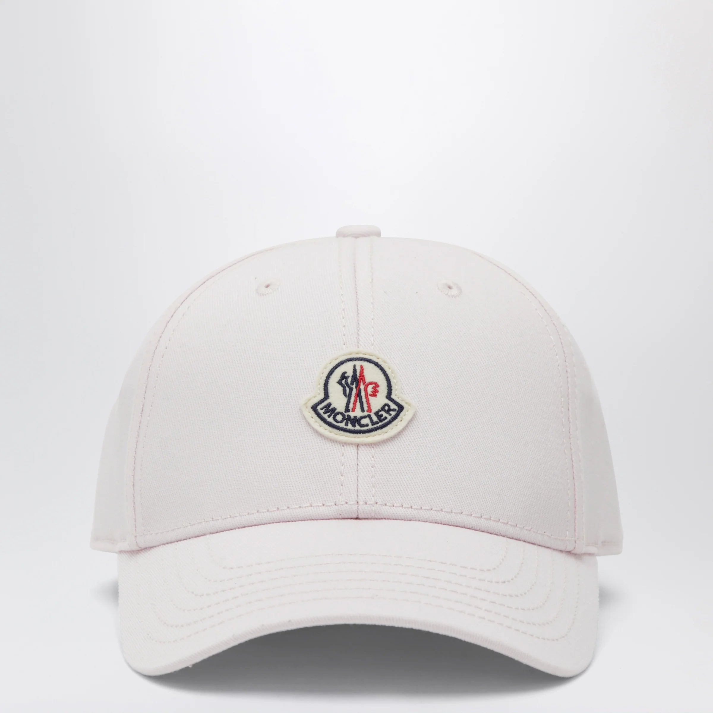 Moncler Pink baseball cap with logo patch