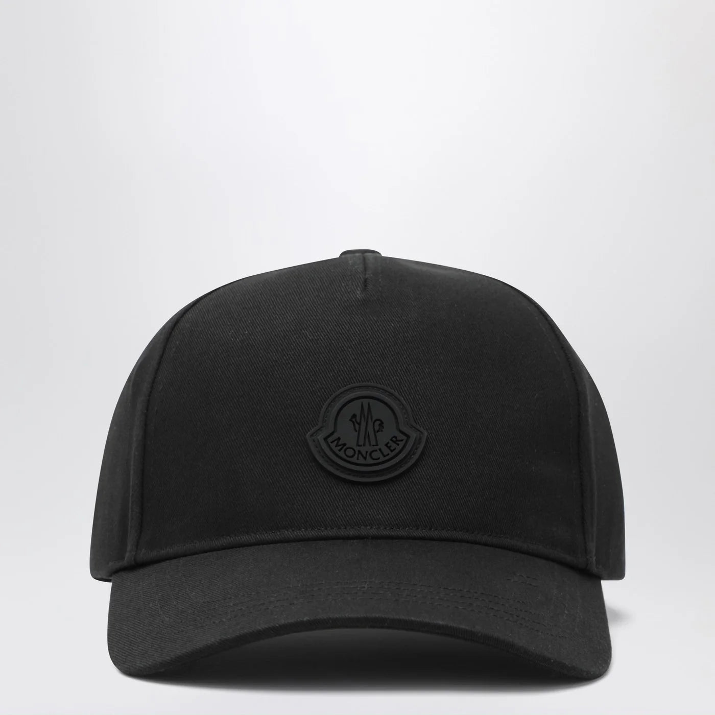 Moncler Black baseball cap with logo patch