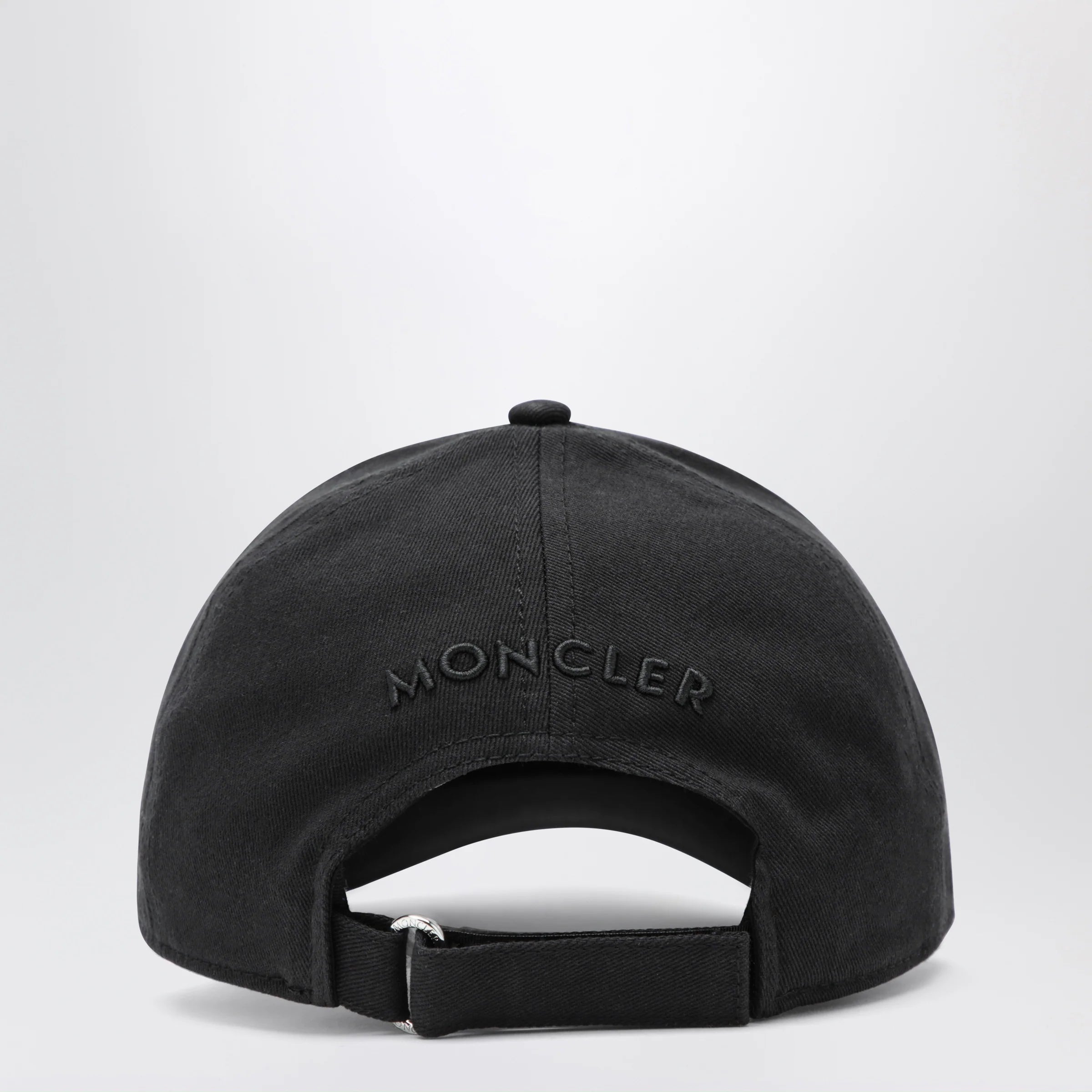 Moncler Black baseball cap with logo patch