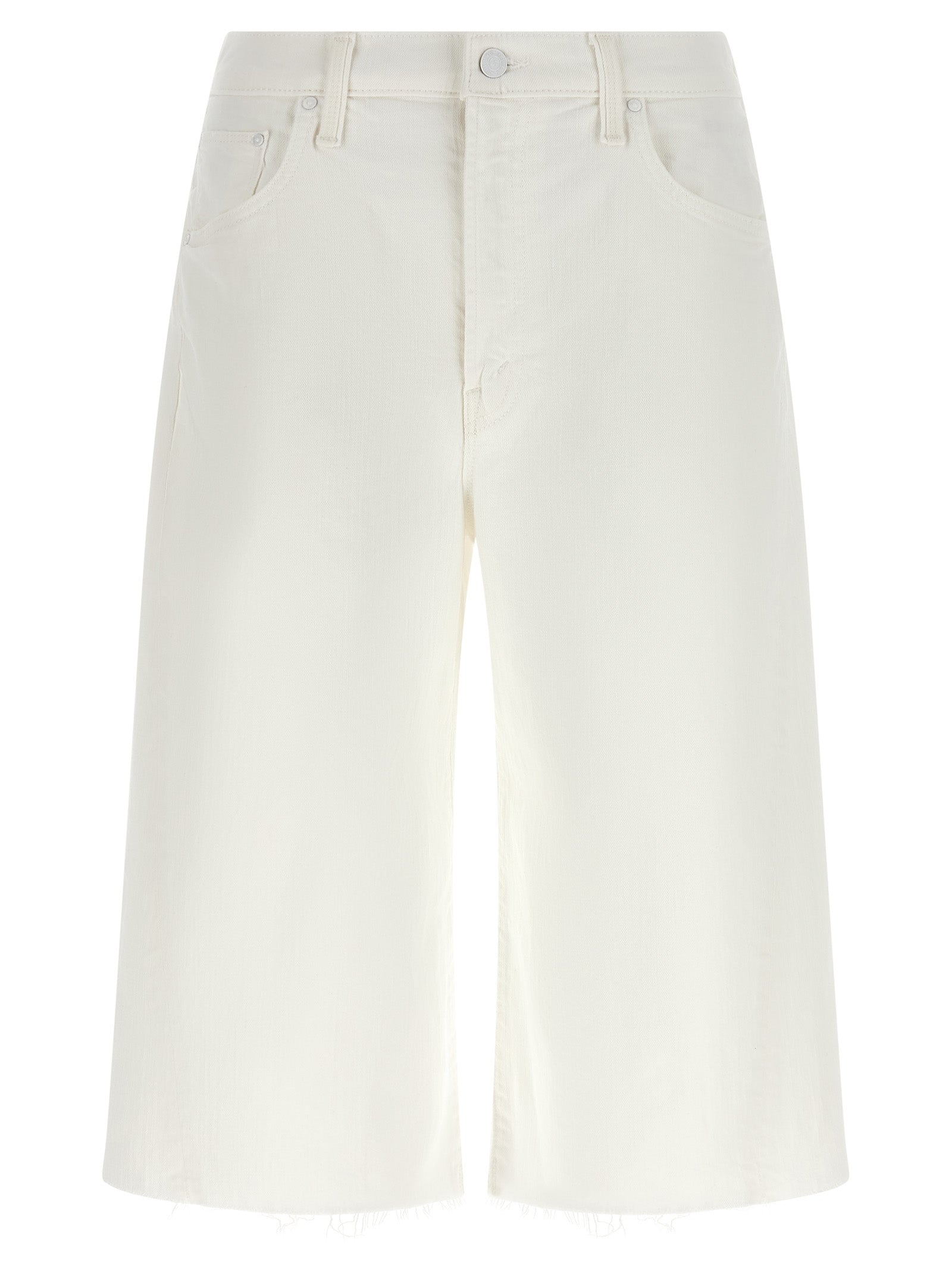 Mother The Whole Lot Zip Twist Fray Bermuda Shorts