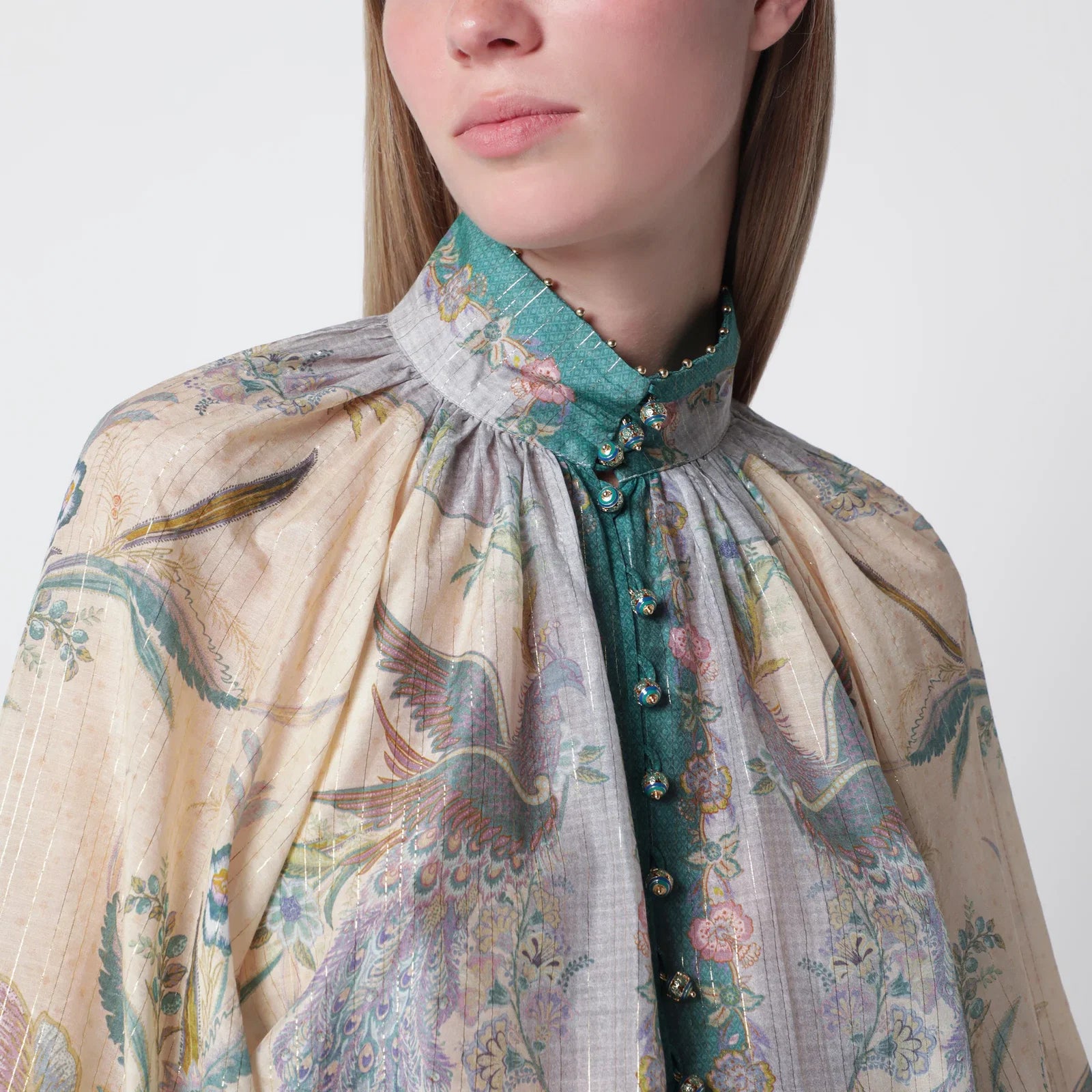 ZIMMERMANN Cream cotton and silk Indra shirt