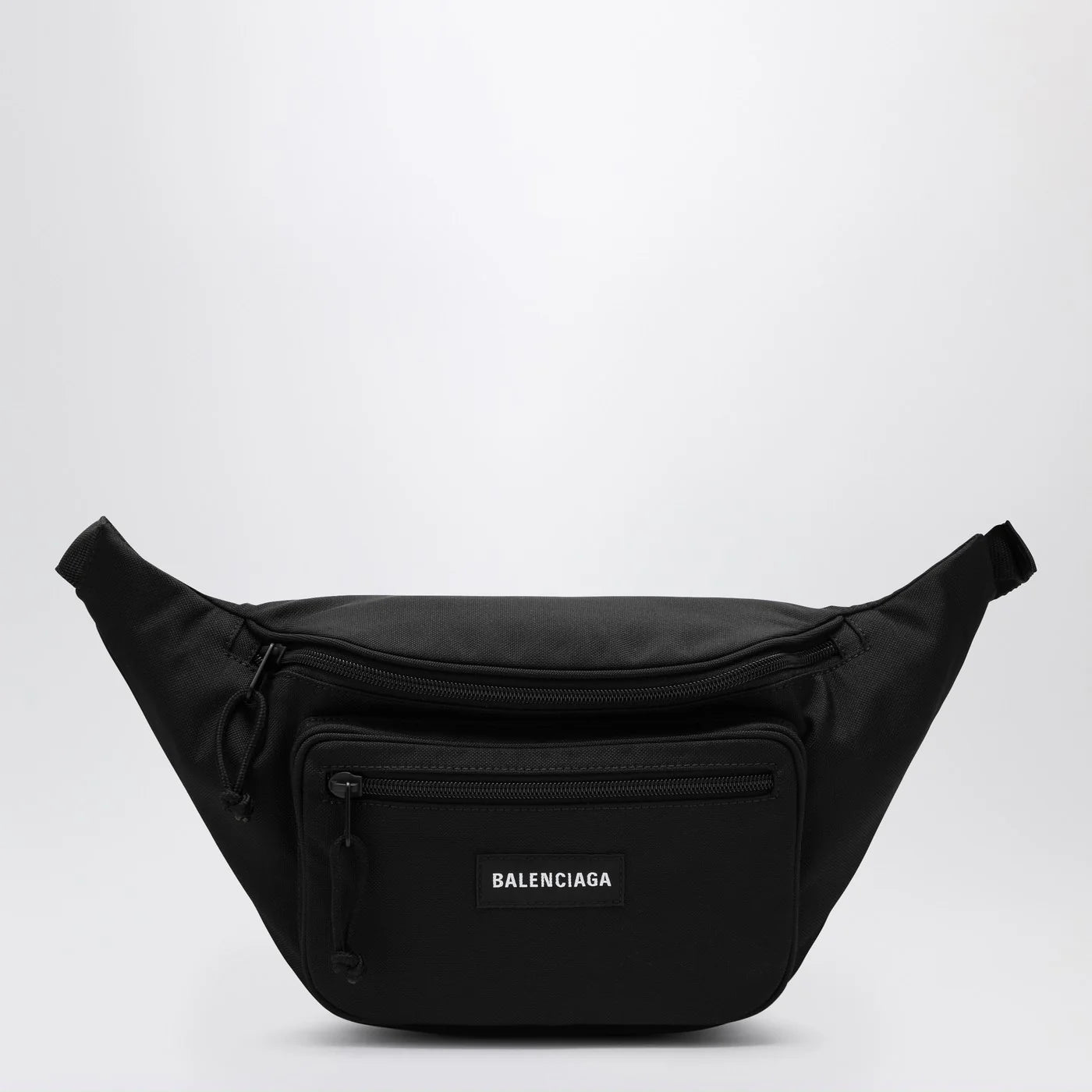 Balenciaga Explorer black nylon belt bag with logo