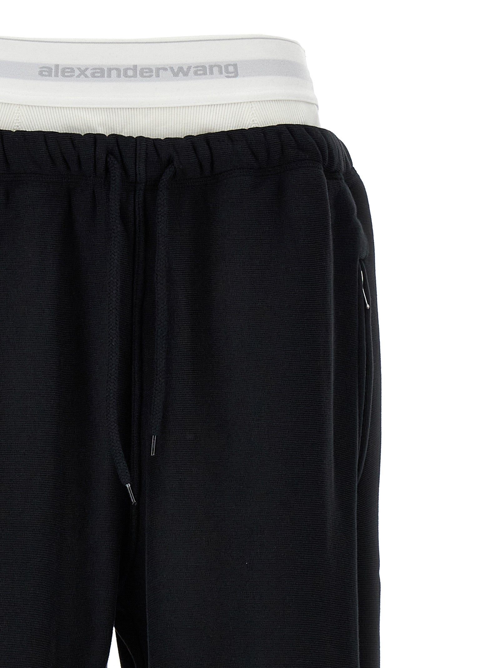 T By Alexander Wang Wide Leg W/ Logo Elastic Exposed Brief Joggers