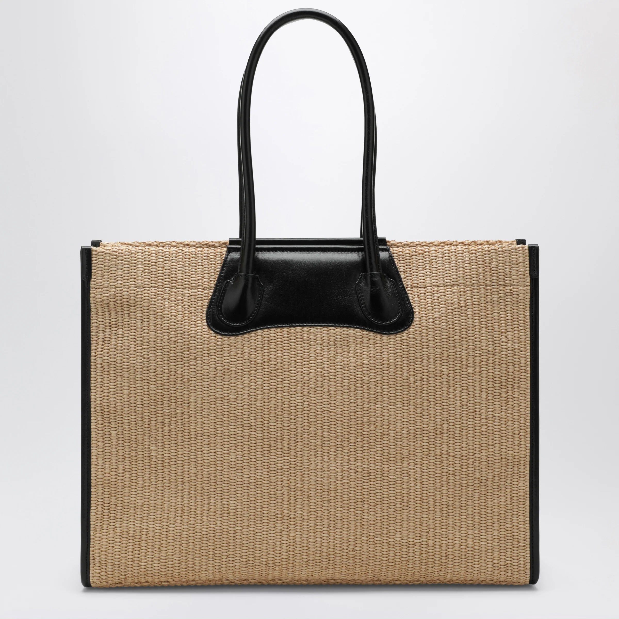 Vivienne Westwood Troy tote bag in raffia-effect fabric, natural