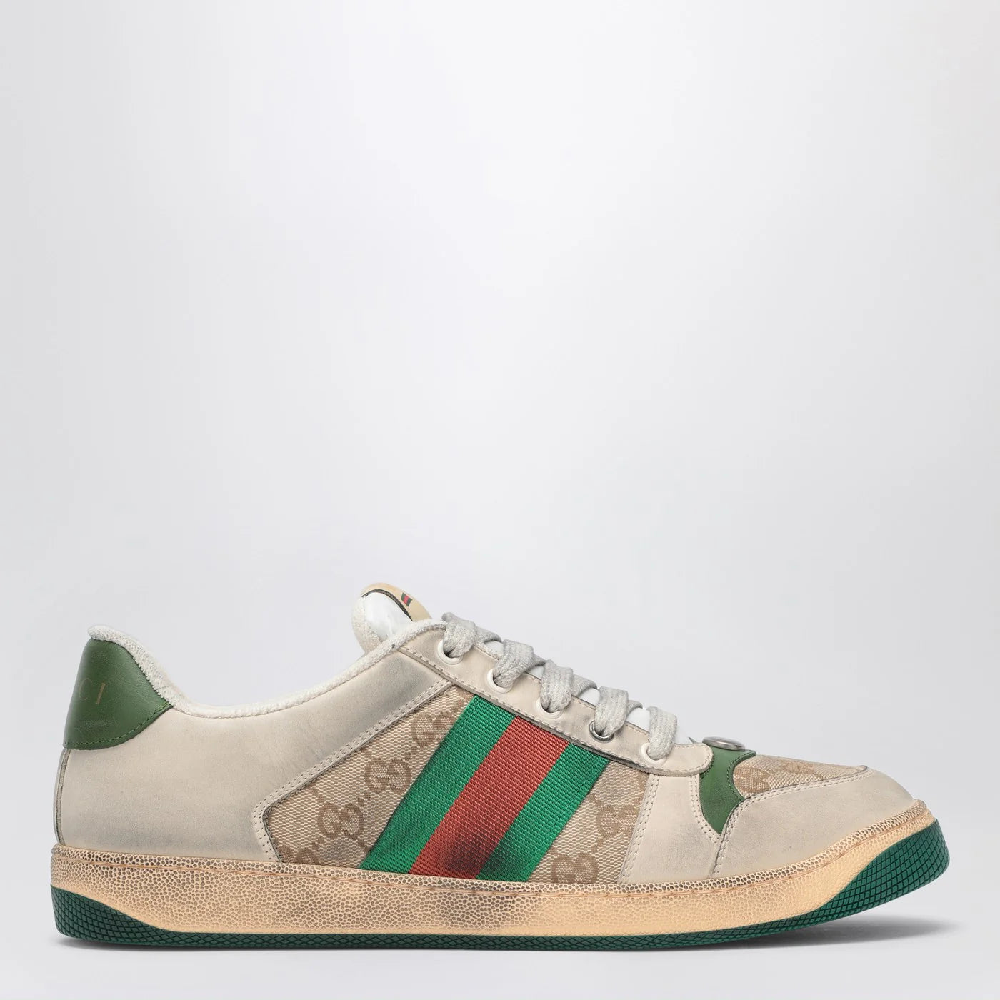 GUCCI Beige Screener Sneakers in Original GG fabric