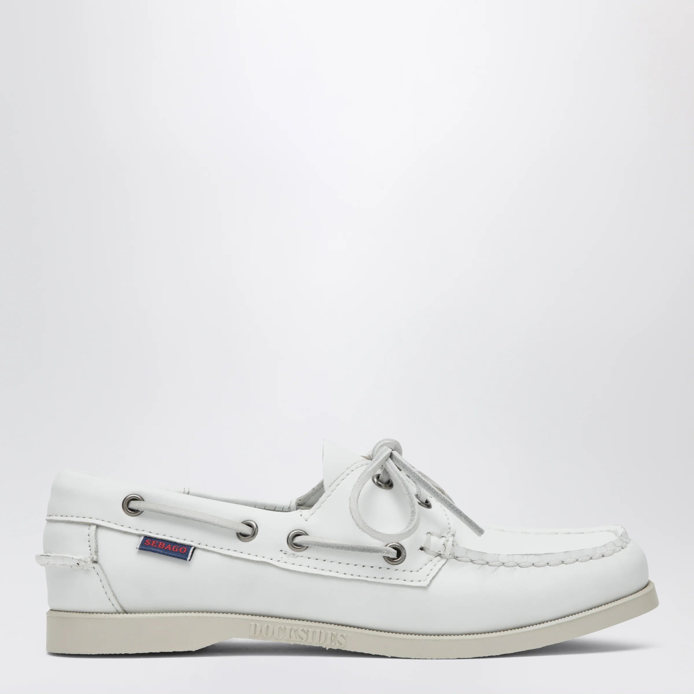 Sebago Portland women's boat shoes in leather, white