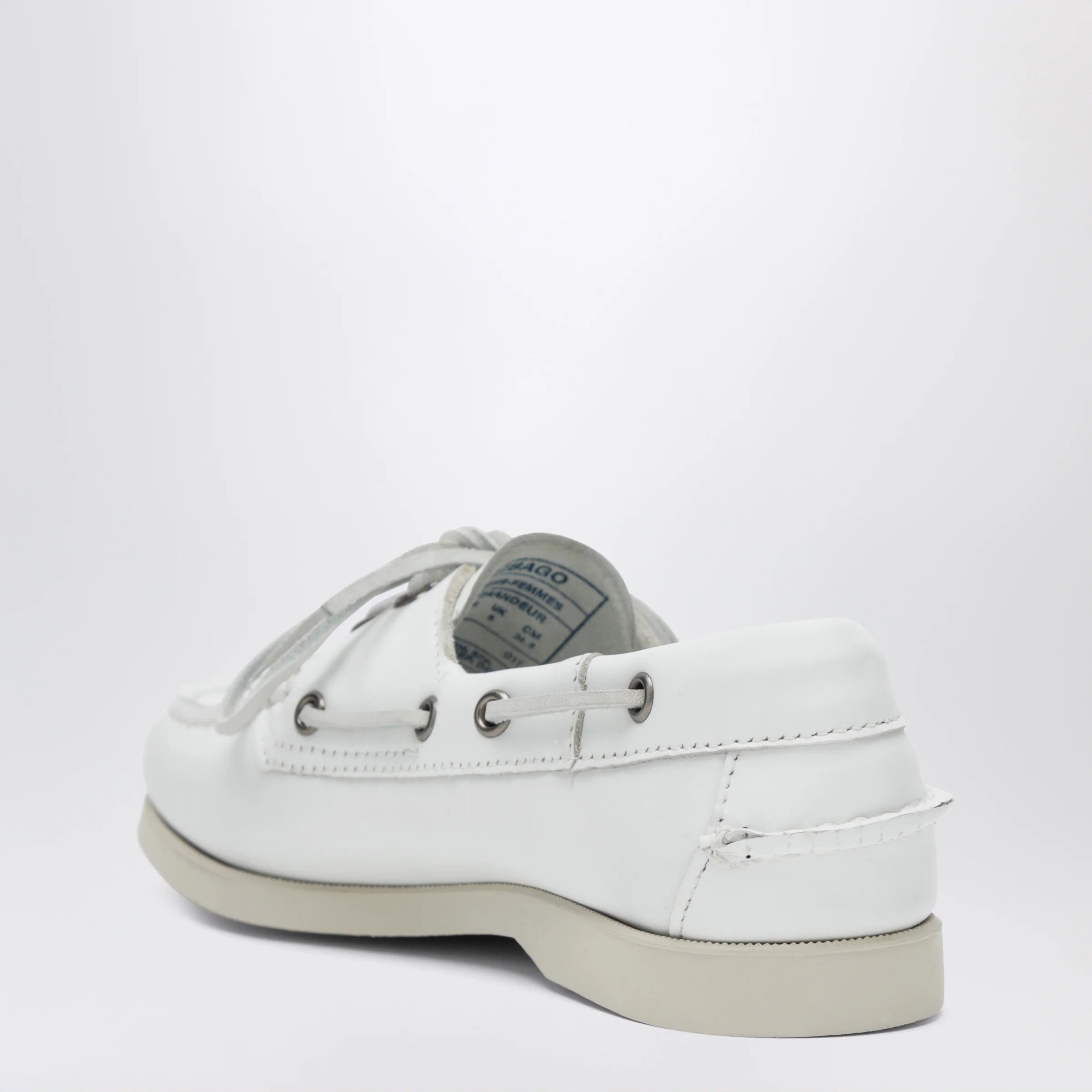 Sebago Portland women's boat shoes in leather, white