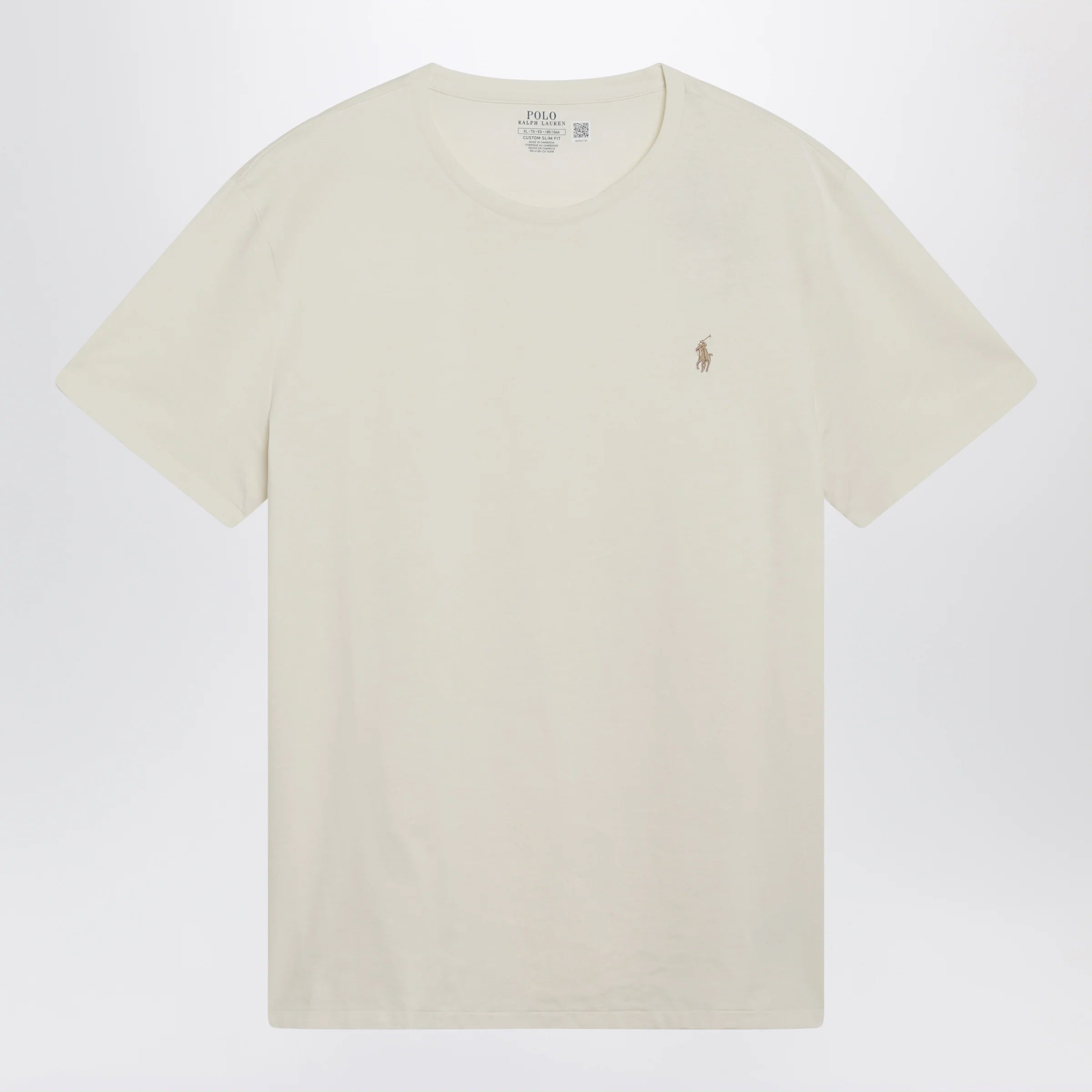 Polo Ralph Lauren Cream Cotton Custom Slim-Fit T-Shirt
