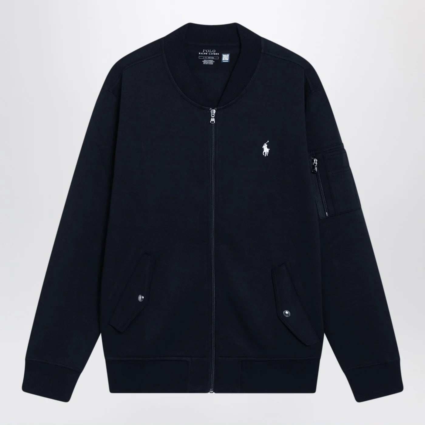 Polo Ralph Lauren Navy blue zip-up cotton-blend sweatshirt