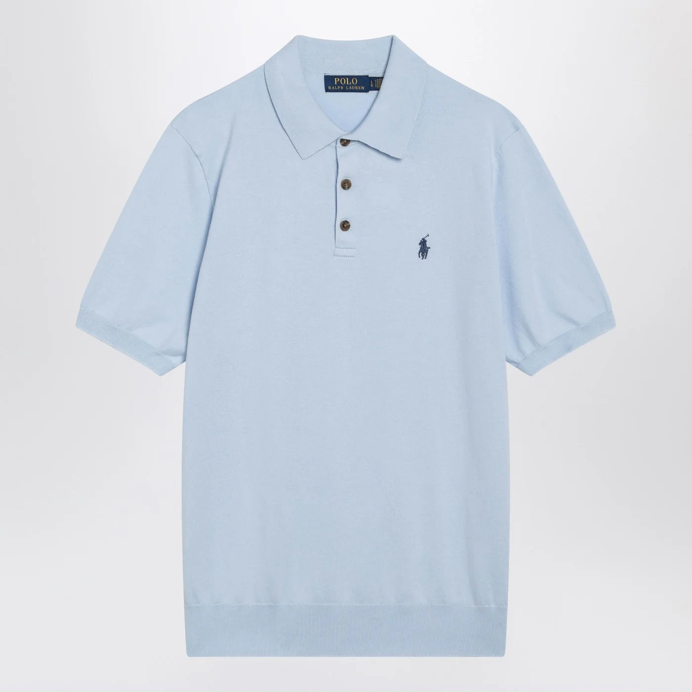 Polo Ralph Lauren Light blue cotton knit polo shirt