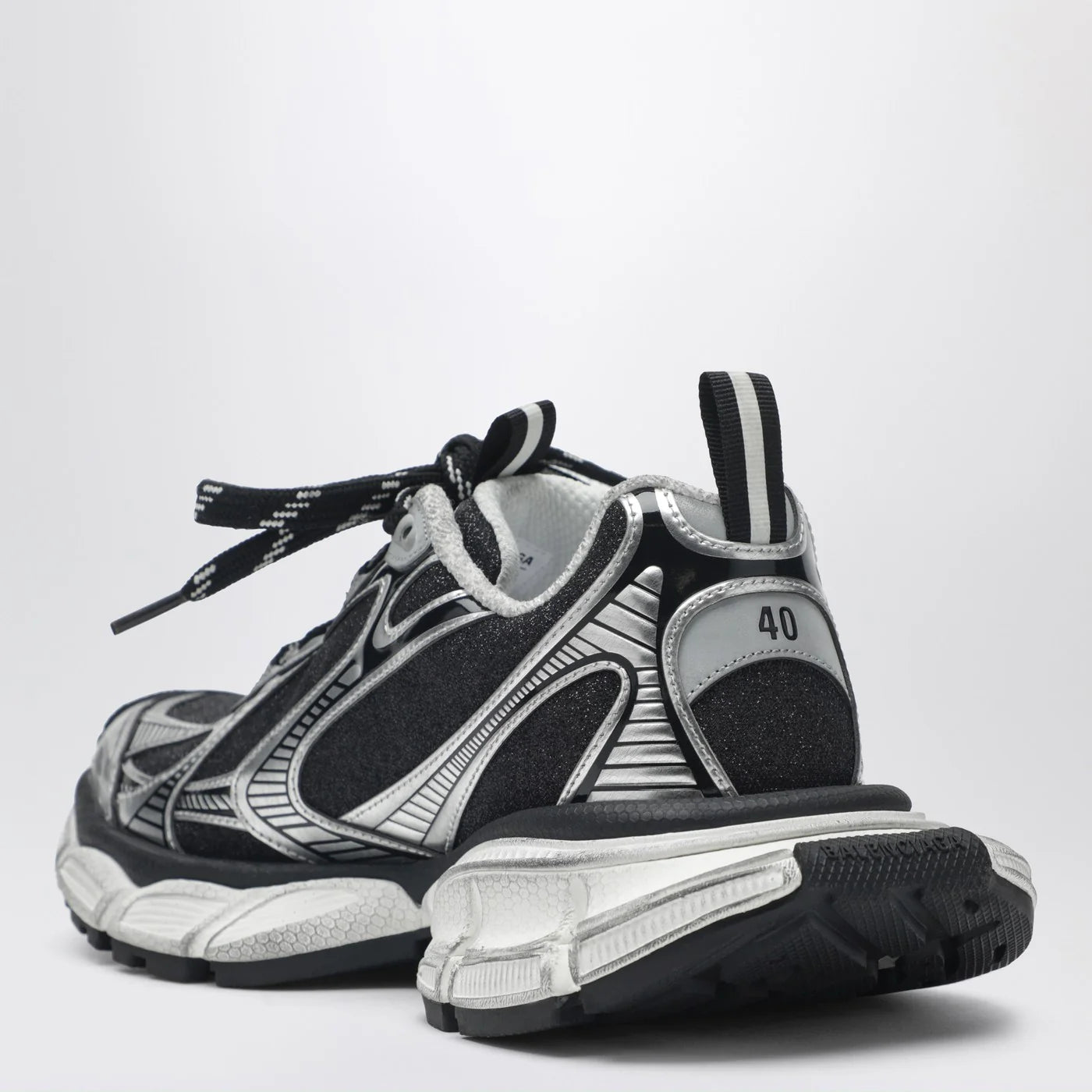Balenciaga 3XL sneakers in black and silver with glitter