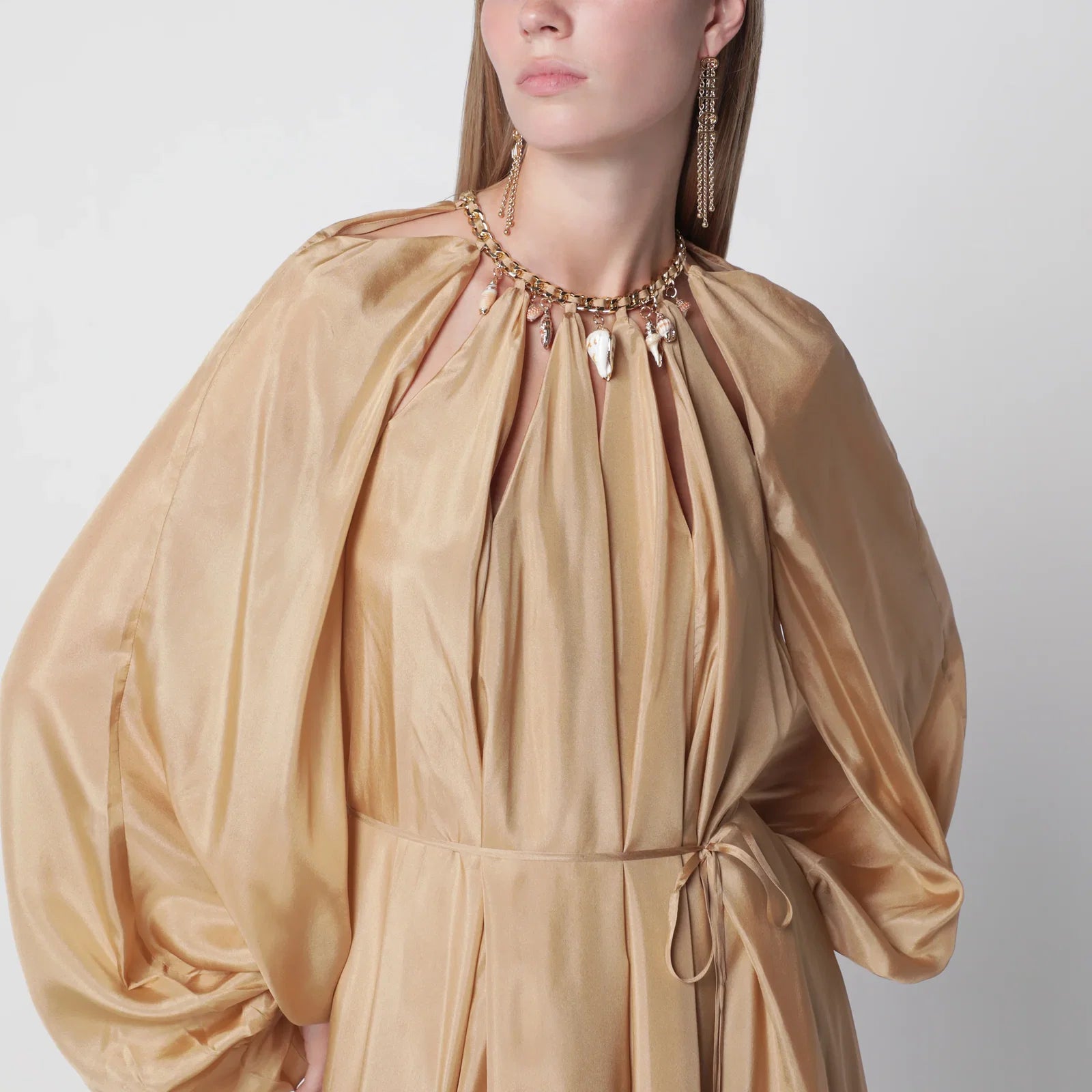 ZIMMERMANN Mahon maxi dress in silk habotai champagne