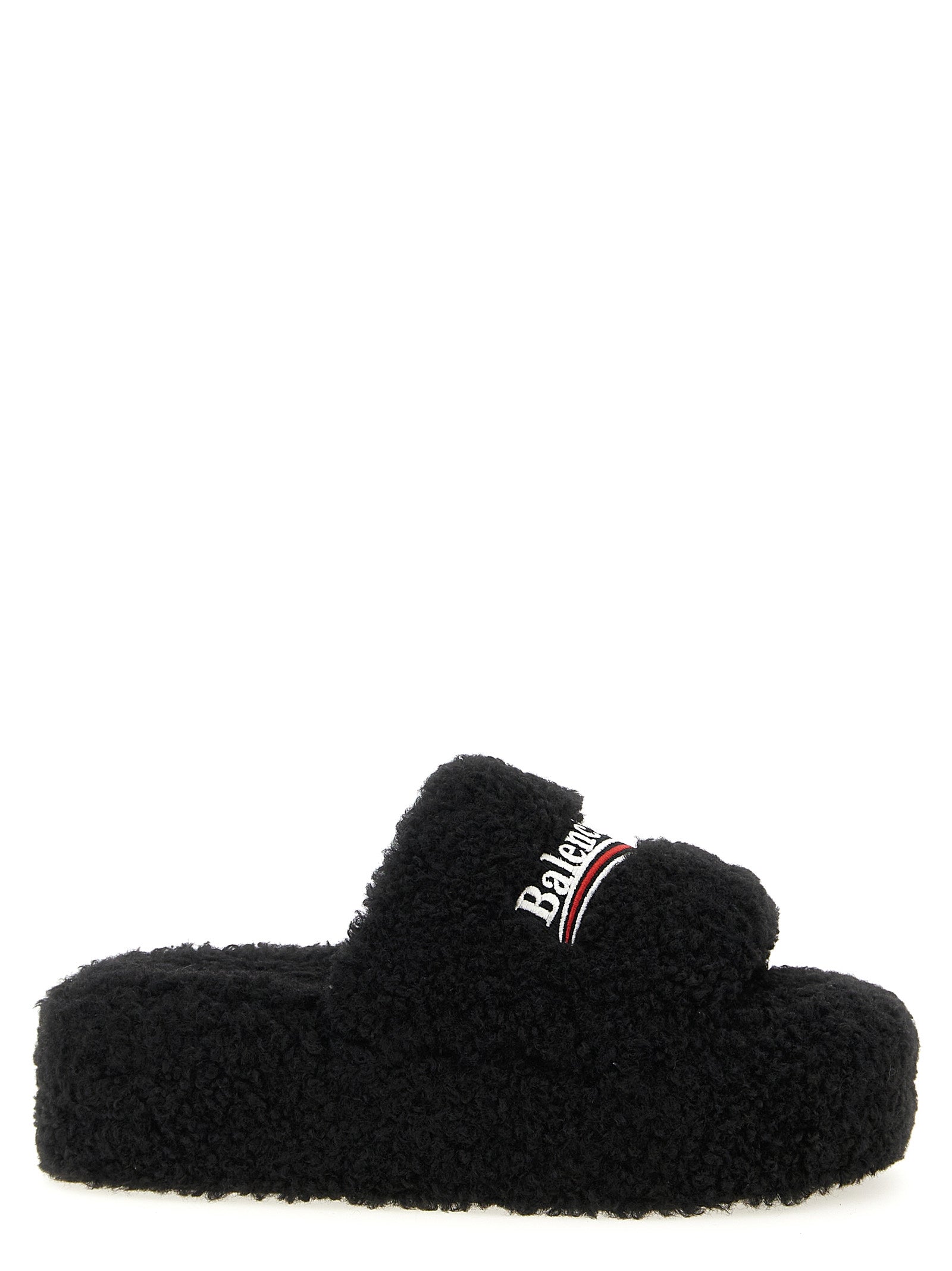 Balenciaga Furry Platform Slides