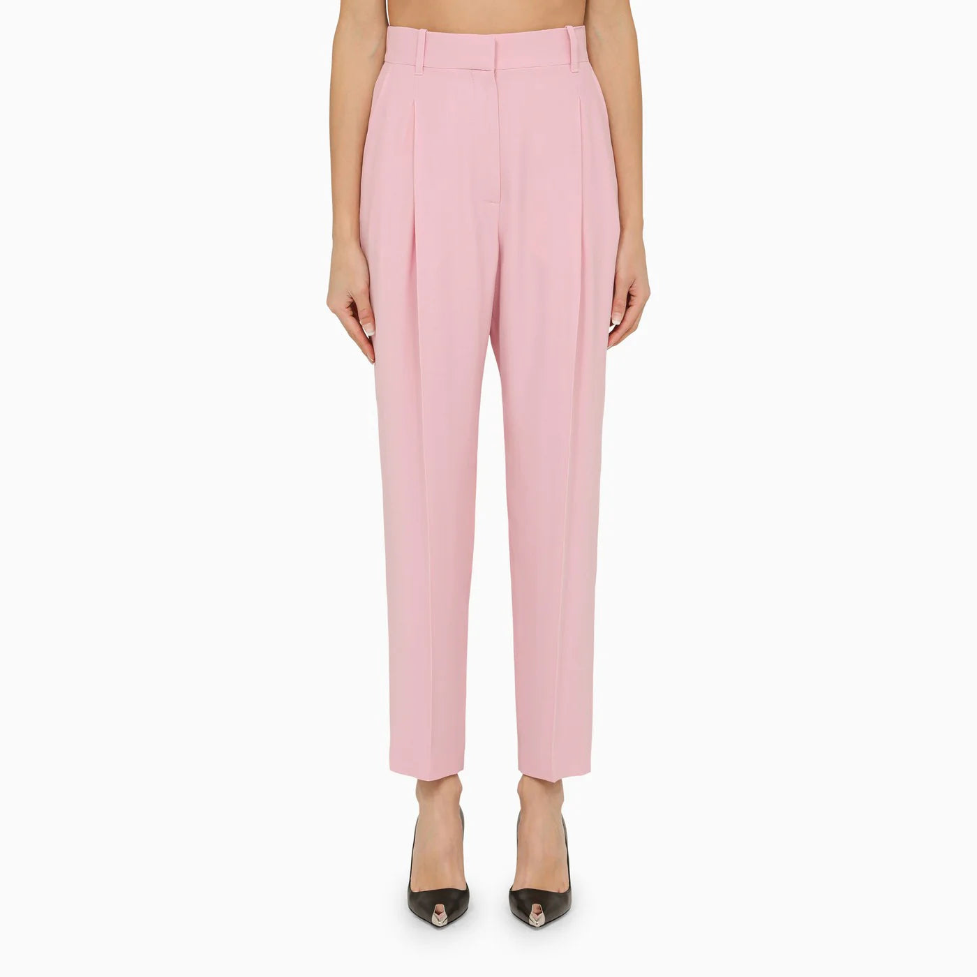Alexander McQueen Pink regular trousers with pleats