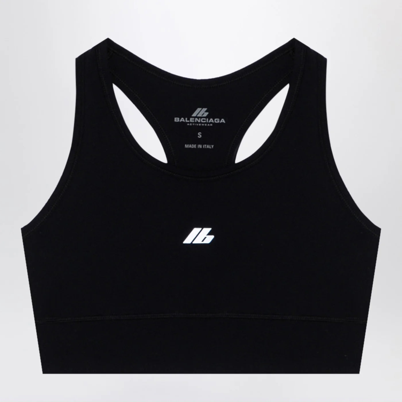 Balenciaga Black Activewear sleeveless top in matt nylon blend