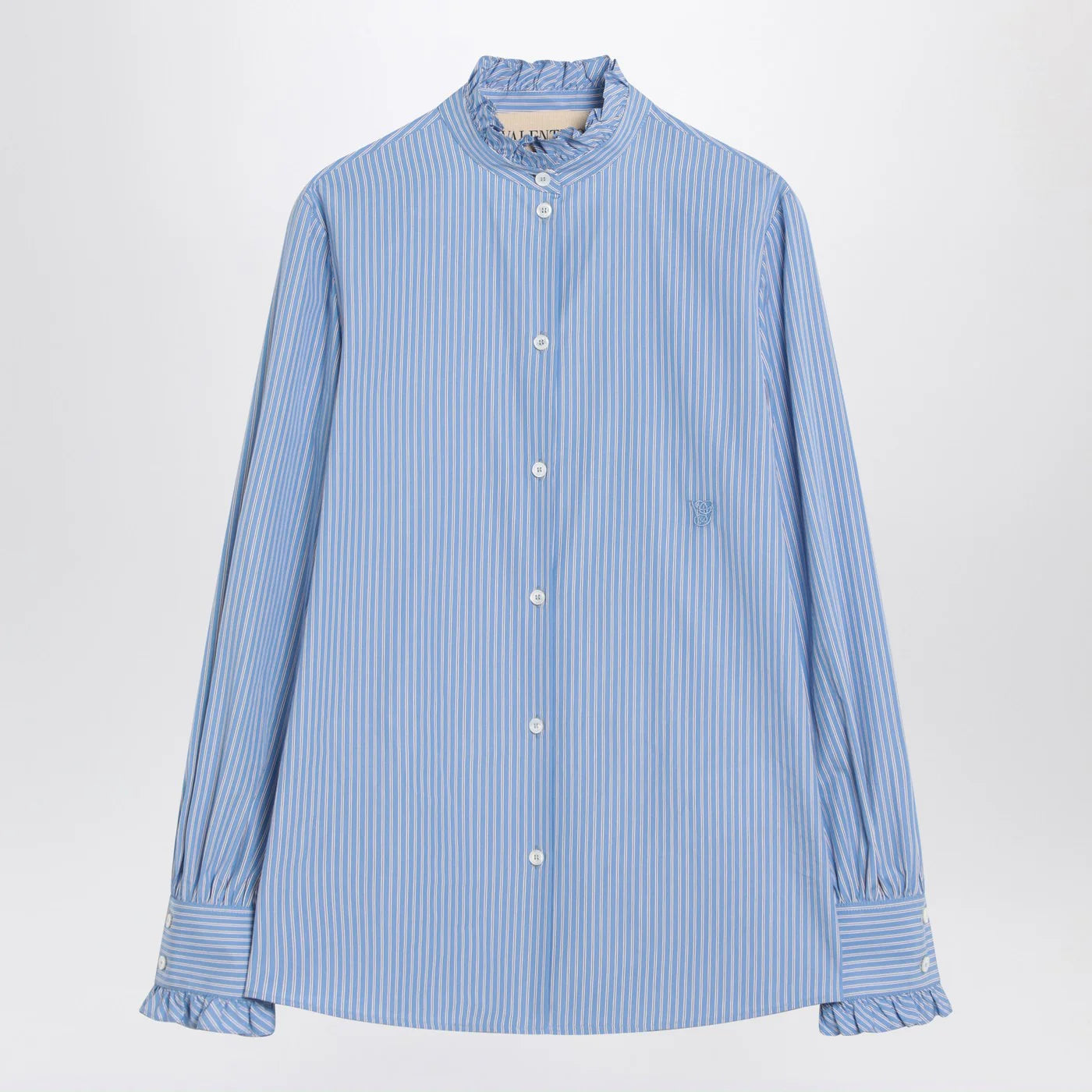 Valentino Light blue striped shirt in cotton