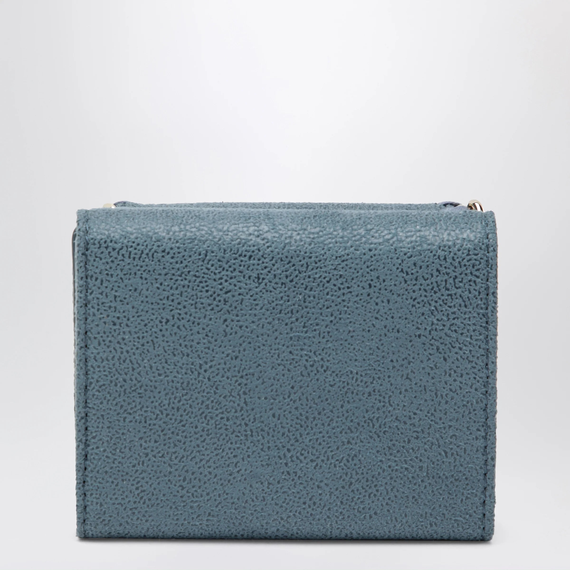Stella McCartney Light Blue Falabella Trifold Wallet With Chain
