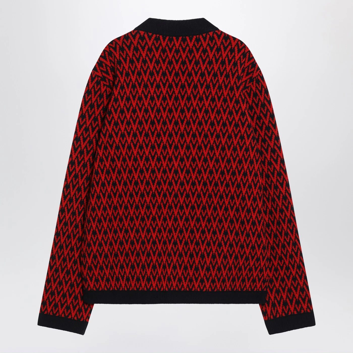 Valentino Jacquard patterned cardigan Toute la V red/navy blue