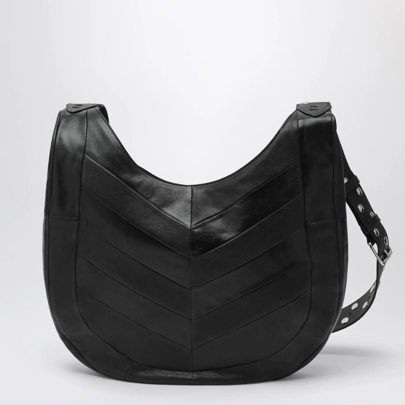 Valentino Garavani Medium Hoboho bag in black chevron-pattern nappa