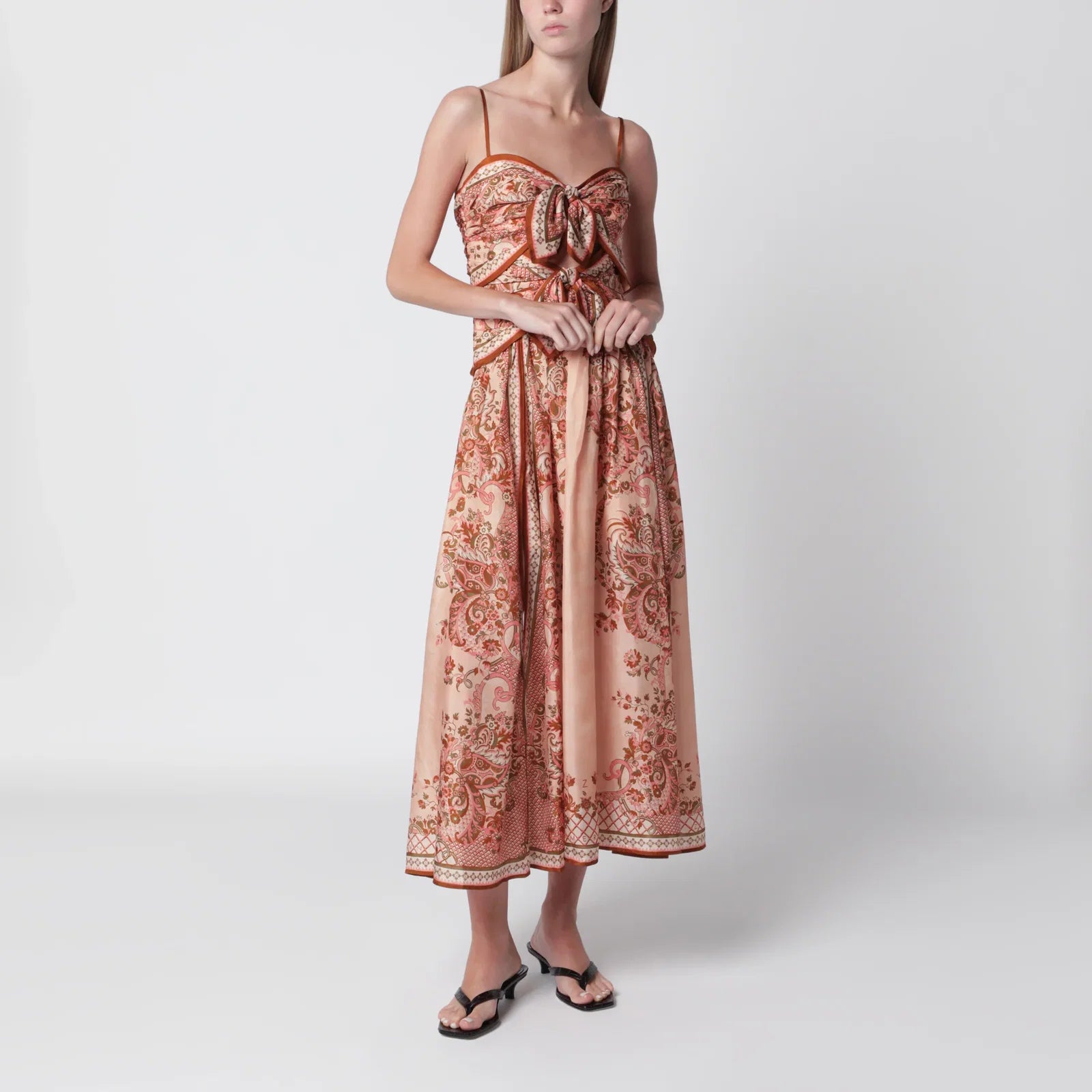 ZIMMERMANN Aster midi dress with silk scarf detail
