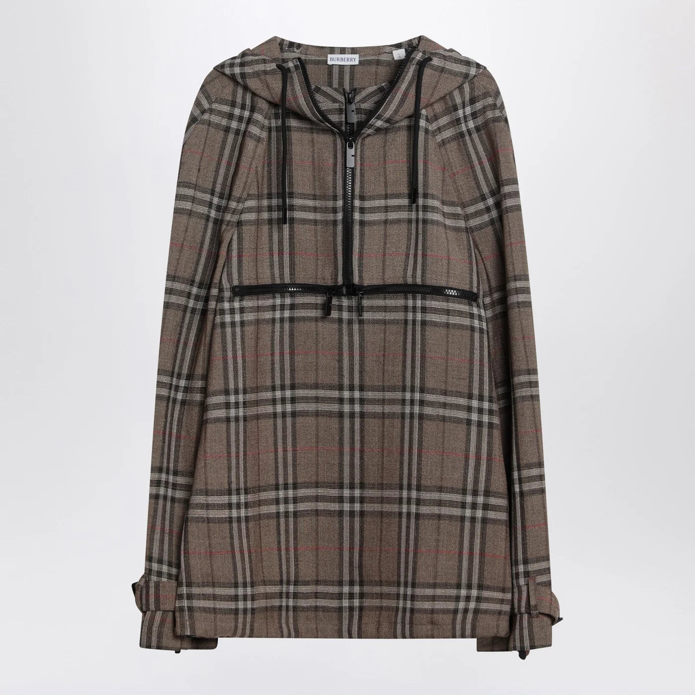 Burberry Half-zip jacket with Check pattern in silk blend
