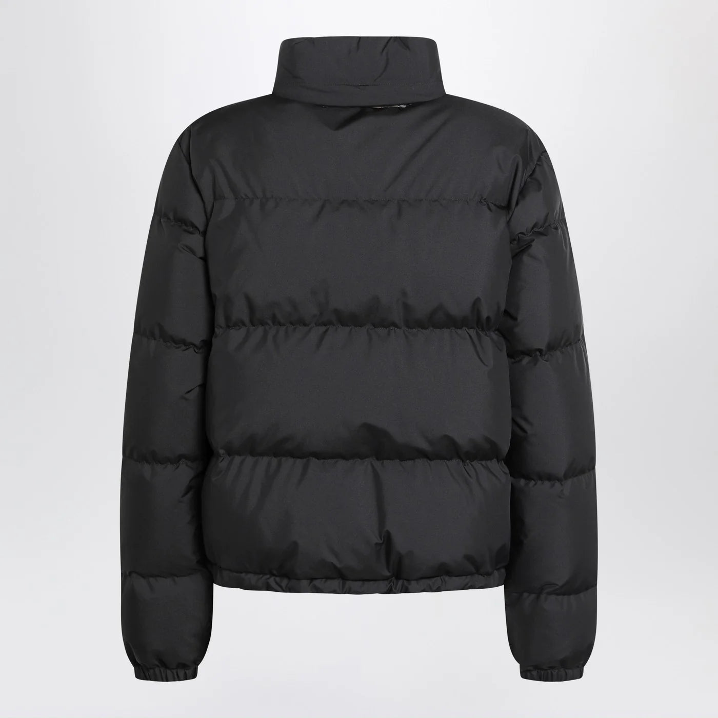 Burberry Black zip-up puffer jacket with Check detail