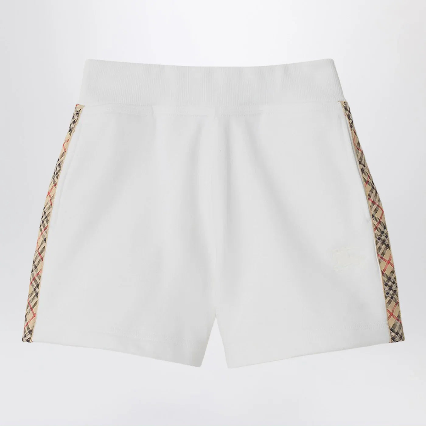 Burberry White Shorts with Check trims