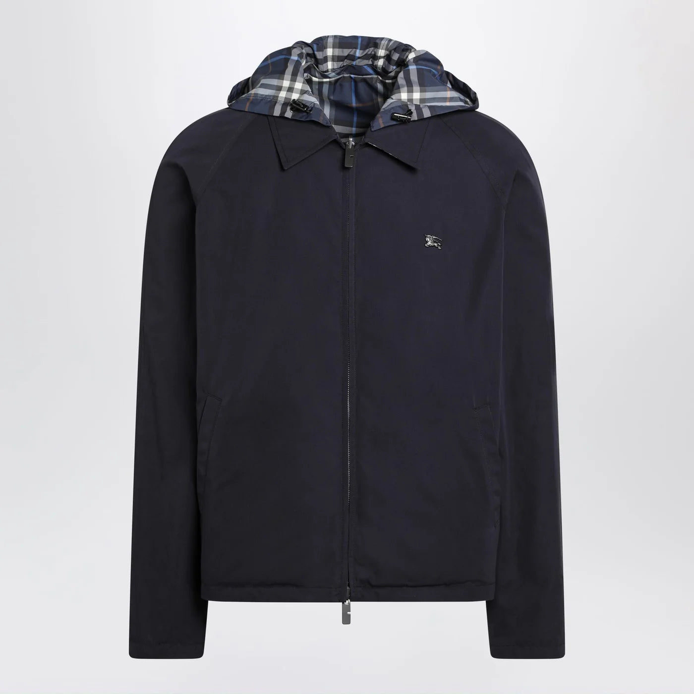 Burberry Blue reversible cotton jacket with Check pattern