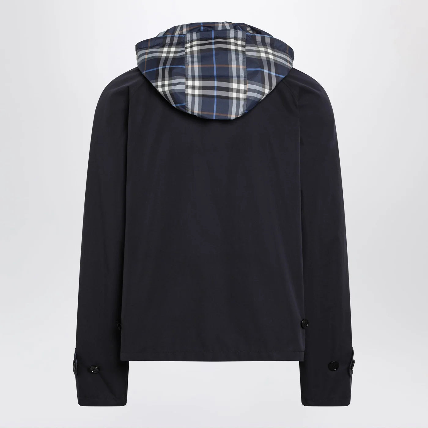 Burberry Blue reversible cotton jacket with Check pattern